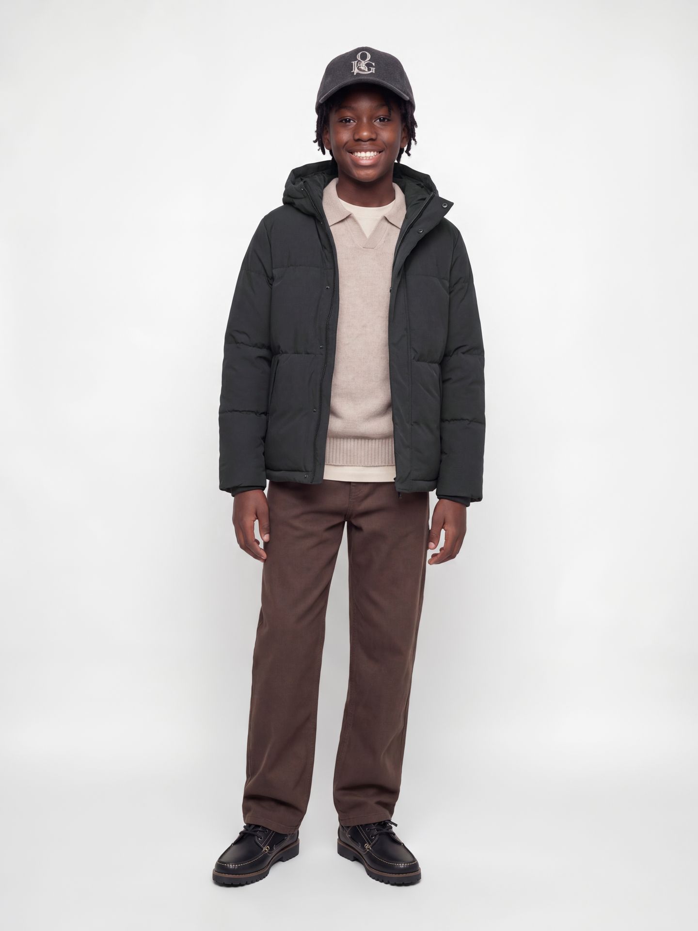 Jack & Jones JJESOHO PUFFER HOOD AW26 SN JNR Black 2900168729011