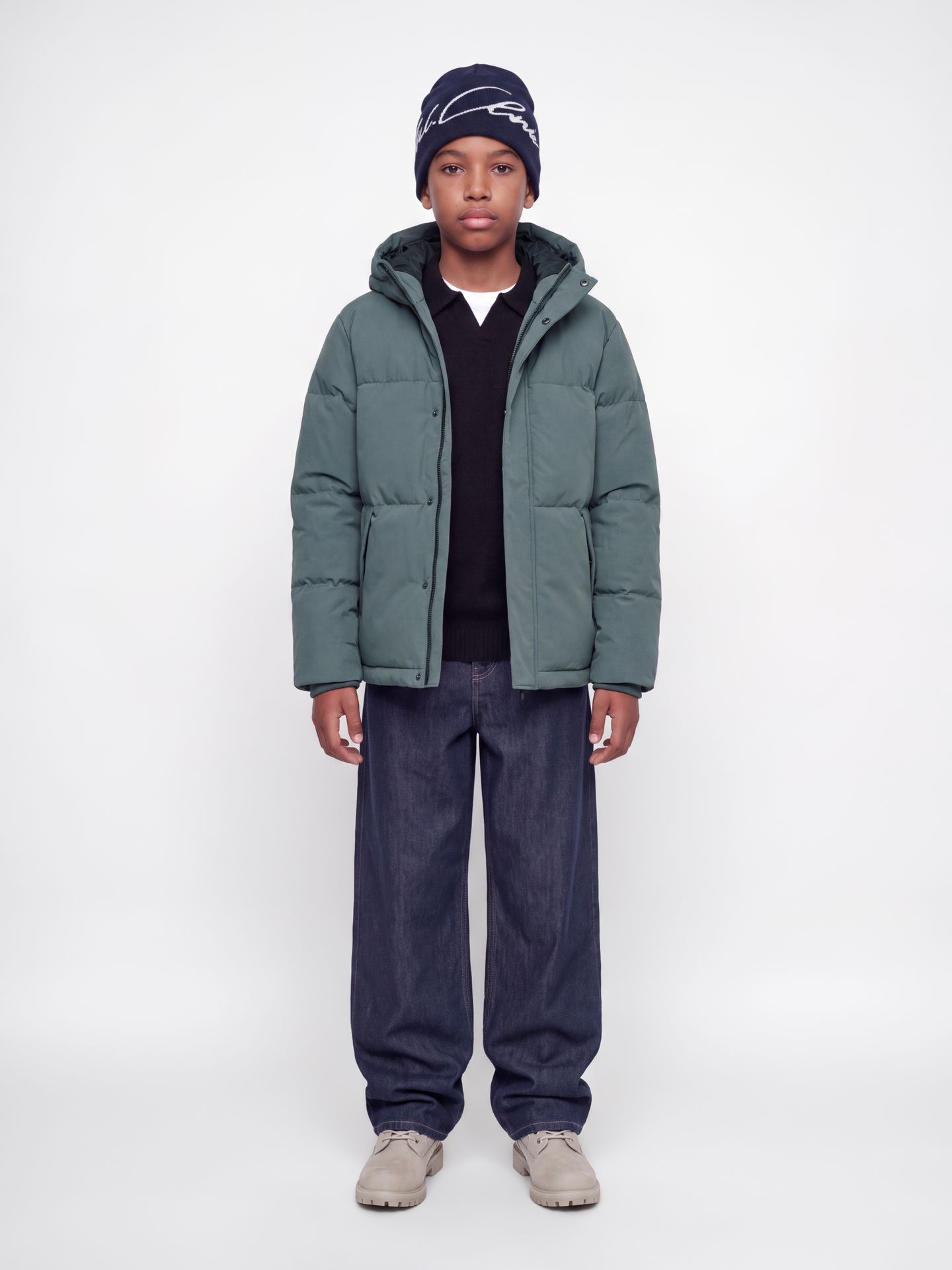 Jack & Jones JJESOHO PUFFER HOOD AW26 SN JNR Turbulence 2900168737030