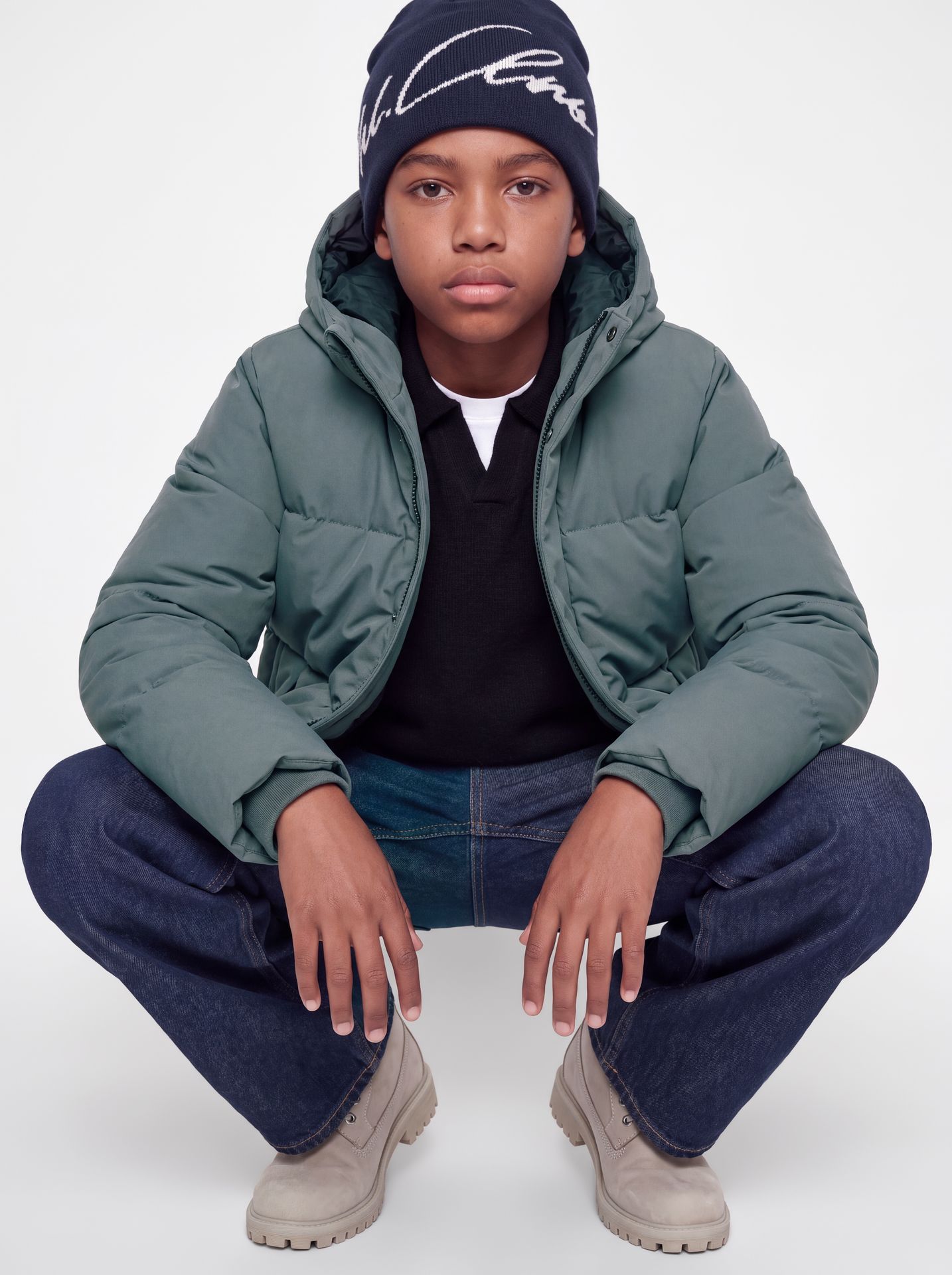 Jack & Jones JJESOHO PUFFER HOOD AW26 SN JNR Turbulence 2900168737030