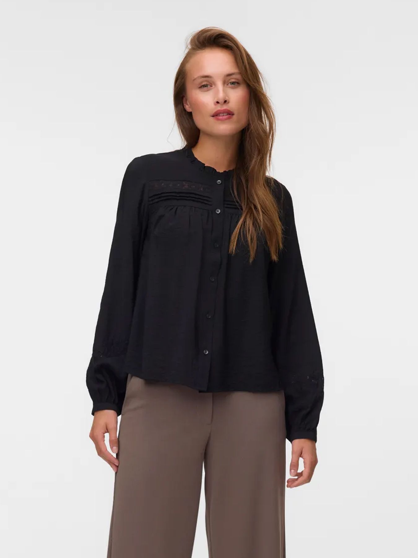 Vero Moda VMCASEY LS LACE SHIRT WVN NOOS Black 2900168732042