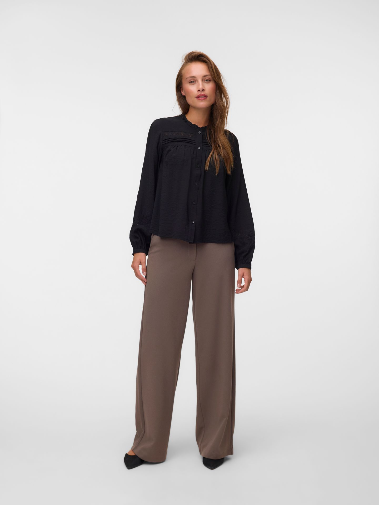 Vero Moda VMCASEY LS LACE SHIRT WVN NOOS Black 2900168732042