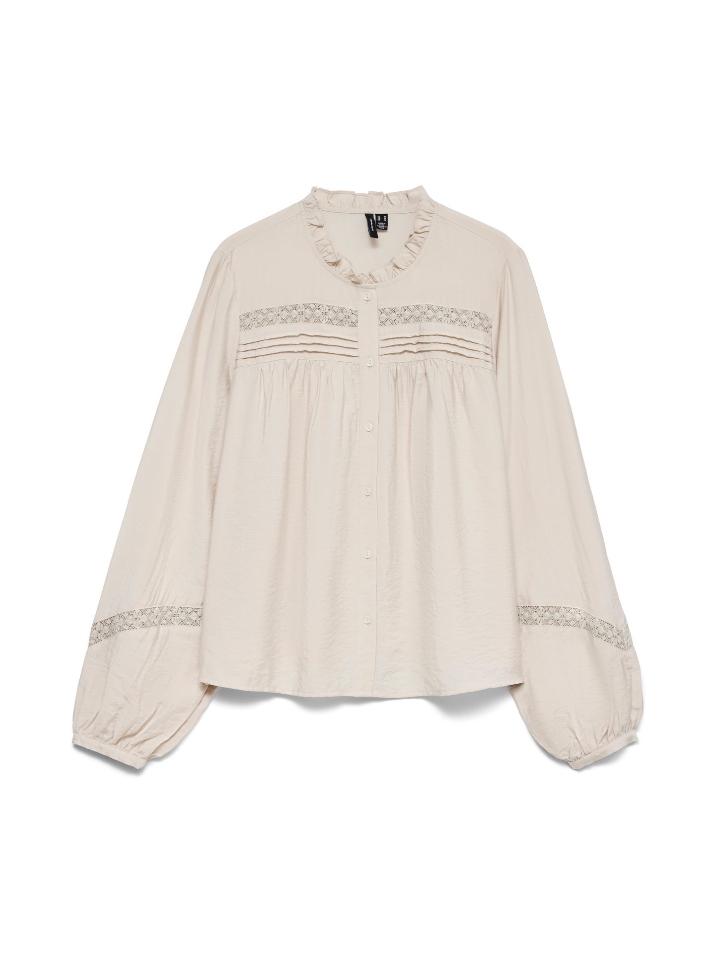 Vero Moda VMCASEY LS LACE SHIRT WVN NOOS Pumice Stone 00119593-EKA26011400001954