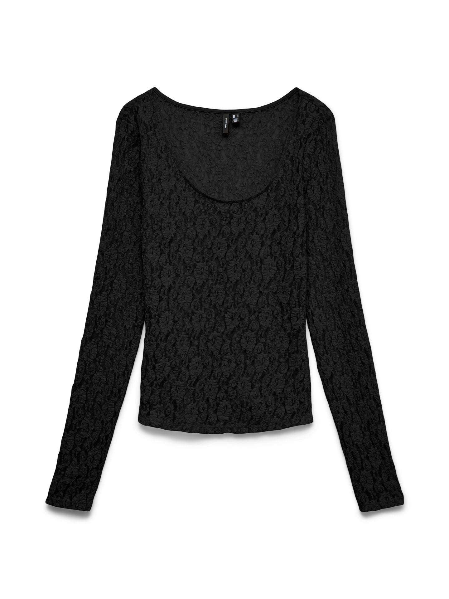 Vero Moda VMFLORA LS 2-WAY LACE TOP JRS NOOS Black 00119595-EKA26011400000025