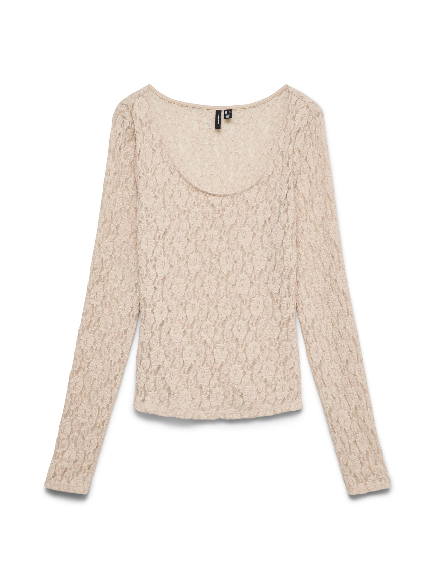 Vero Moda VMFLORA LS 2-WAY LACE TOP JRS NOOS Pumice Stone 00119595-EKA26011400001954