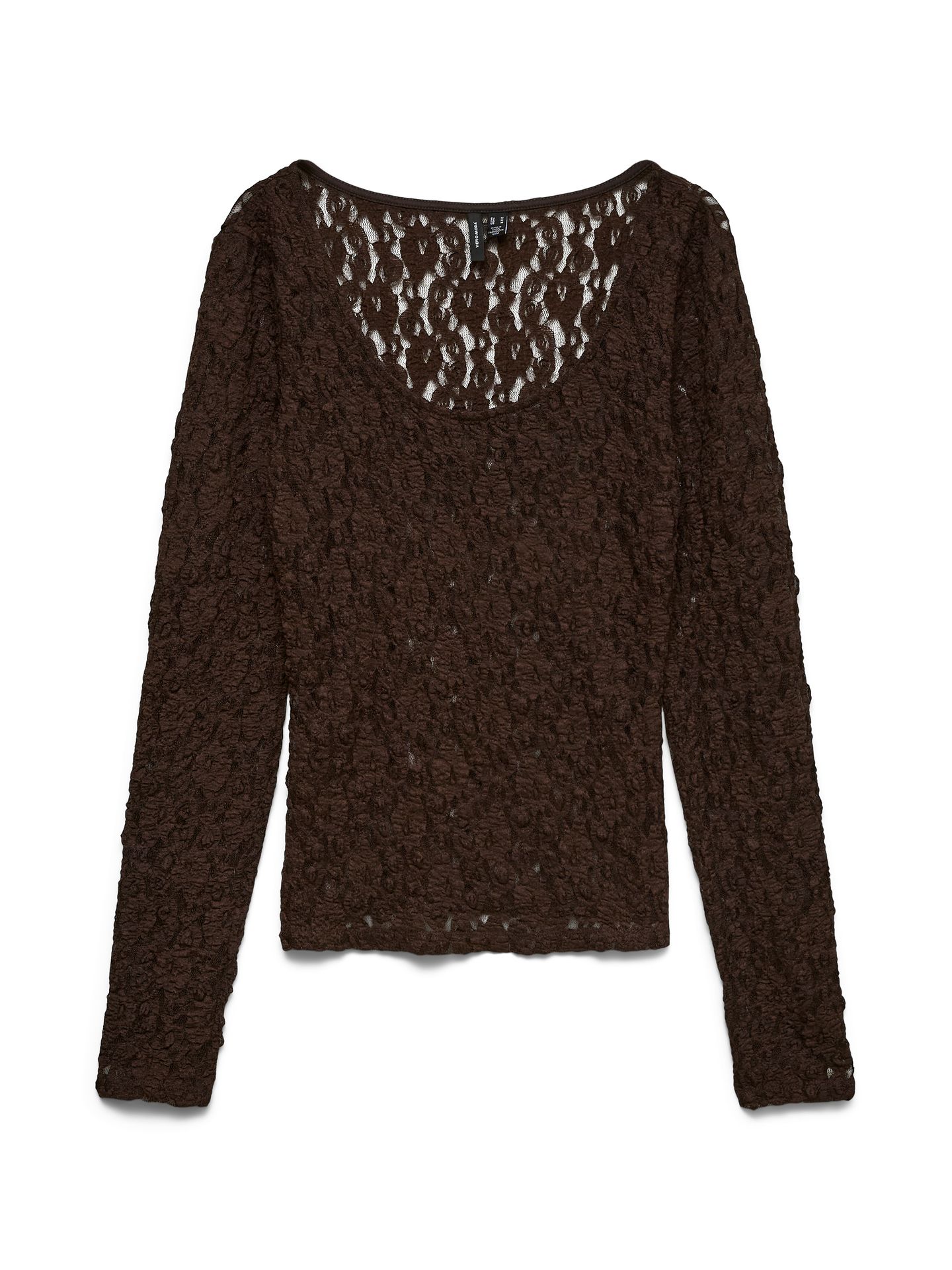 Vero Moda VMFLORA LS 2-WAY LACE TOP JRS NOOS Chocolate Torte 00119595-EKA26011400003061