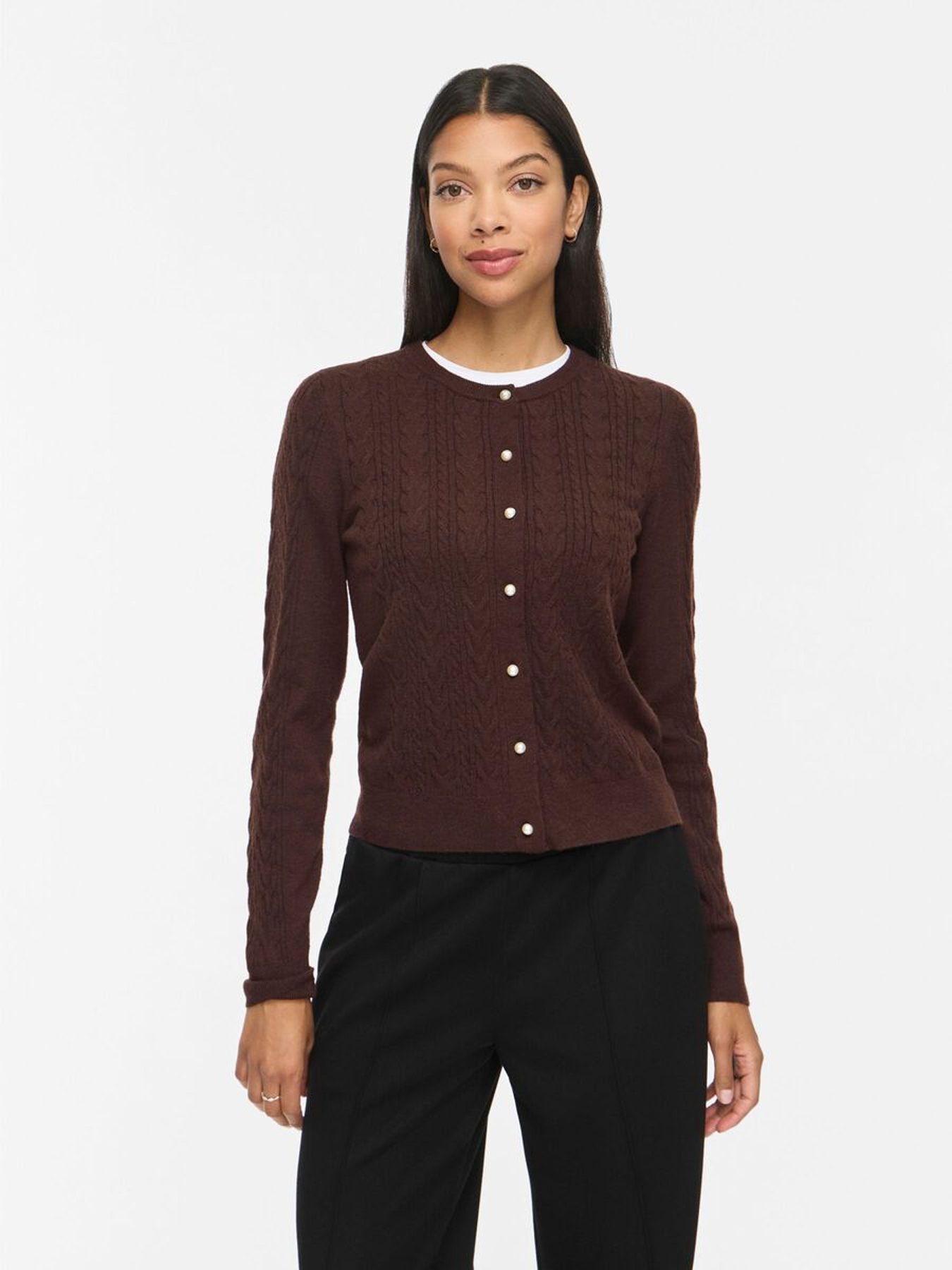 Vila VIKERRY CABLE L/S KNIT CARDIGAN-NOO Coffee Bean 00119596-EKA22000400000233