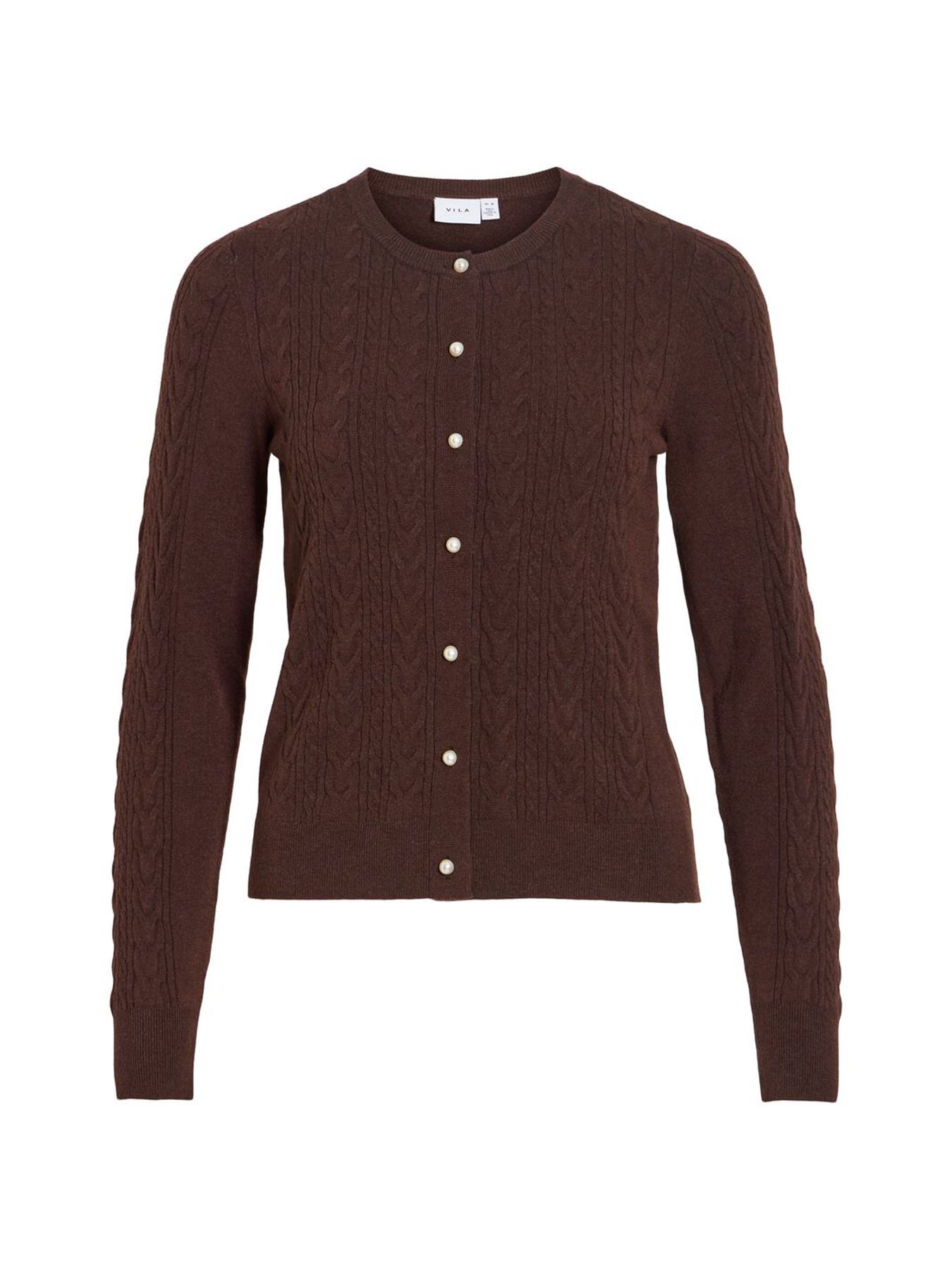vila VIKERRY CABLE L/S KNIT CARDIGAN-NOO Coffee Bean 2900168735043