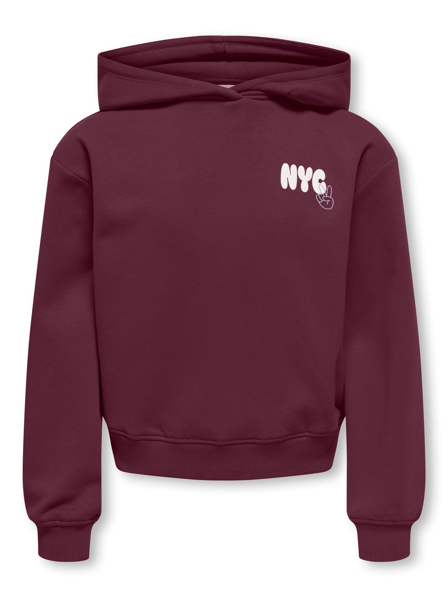 Only KOGLIANA BOXY LS HOOD PRINTED SWT Fig/W. MELANGE 00119597-EKA26011400000558