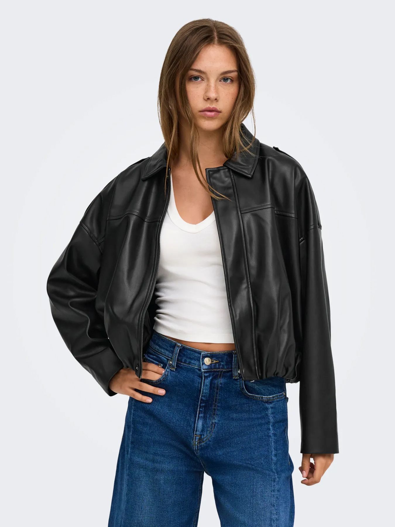 Only ONLMOON-NELI L/S FAUX LEATHER BOMBE Chocolate Torte 00119598-EKA26011400003114