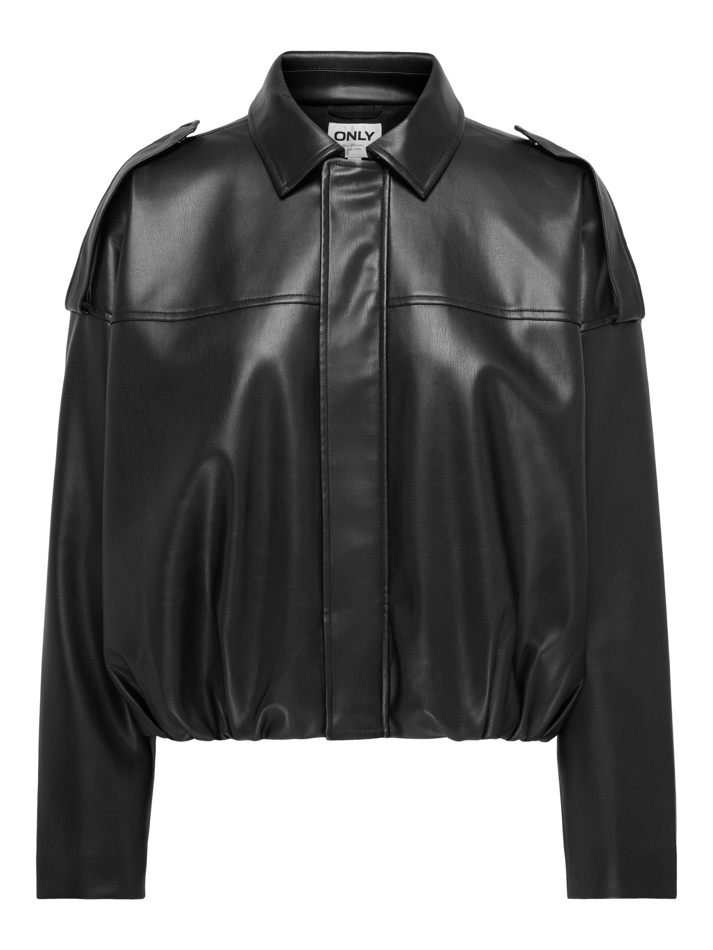 Only ONLMOON-NELI L/S FAUX LEATHER BOMBE Black 00119598-EKA26011400000004