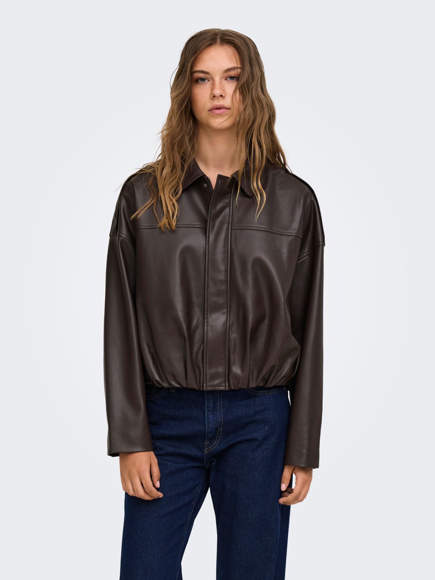 Only ONLMOON-NELI L/S FAUX LEATHER BOMBE Chocolate Torte 2900168747015