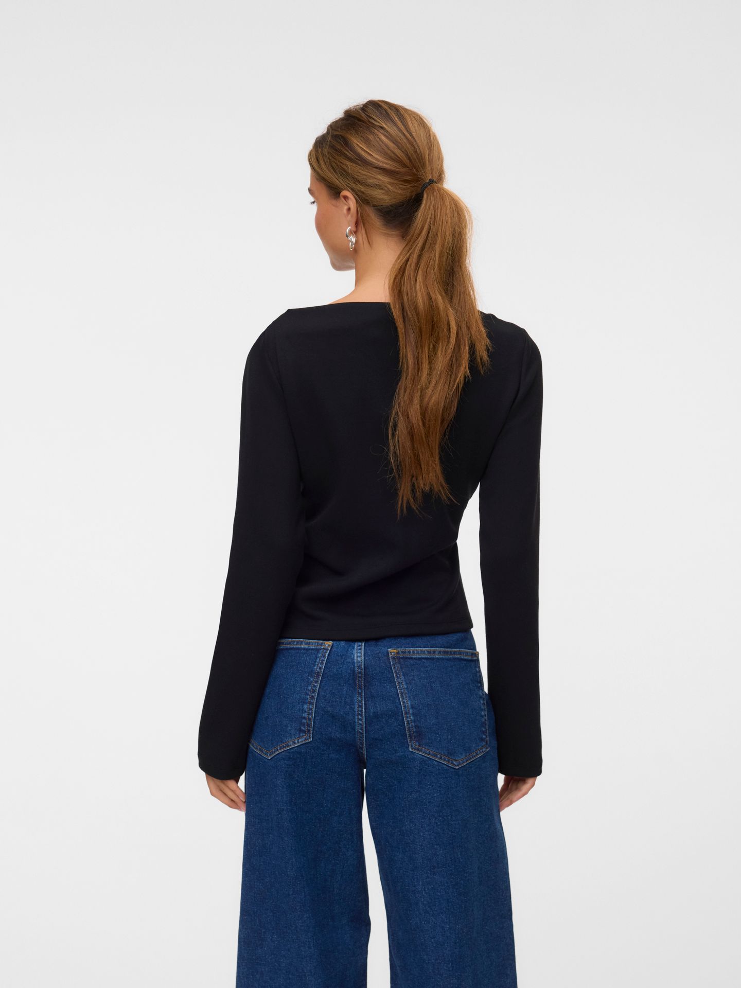 Vero Moda VMMILLE LS BOATNECK SHORT TOP JRS N Black 2900168749019