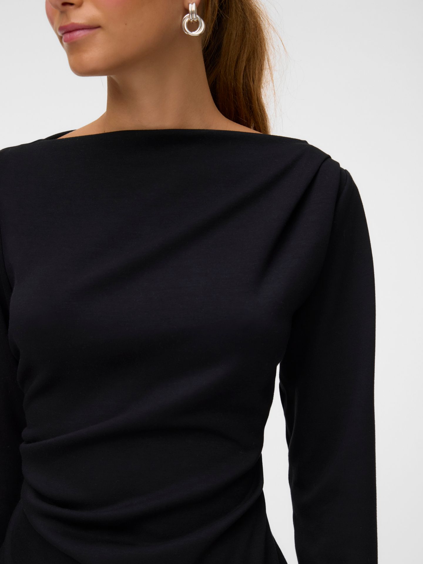 Vero Moda VMMILLE LS BOATNECK SHORT TOP JRS N Black 2900168749019