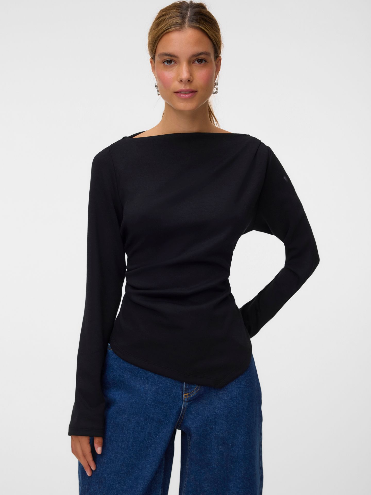 Vero Moda VMMILLE LS BOATNECK SHORT TOP JRS N Black 2900168749019