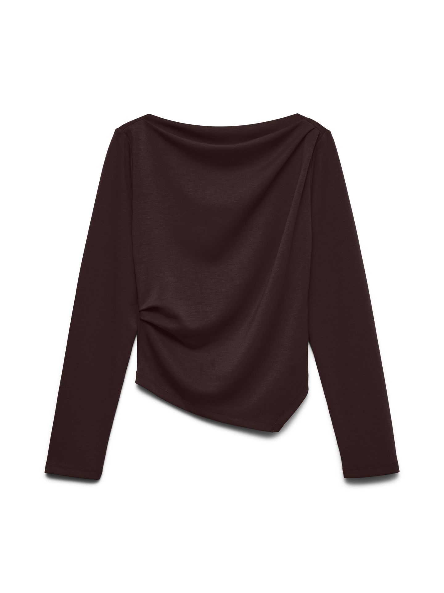 Vero Moda VMMILLE LS BOATNECK SHORT TOP JRS N Chocolate Torte 00119600-EKA26011400003061