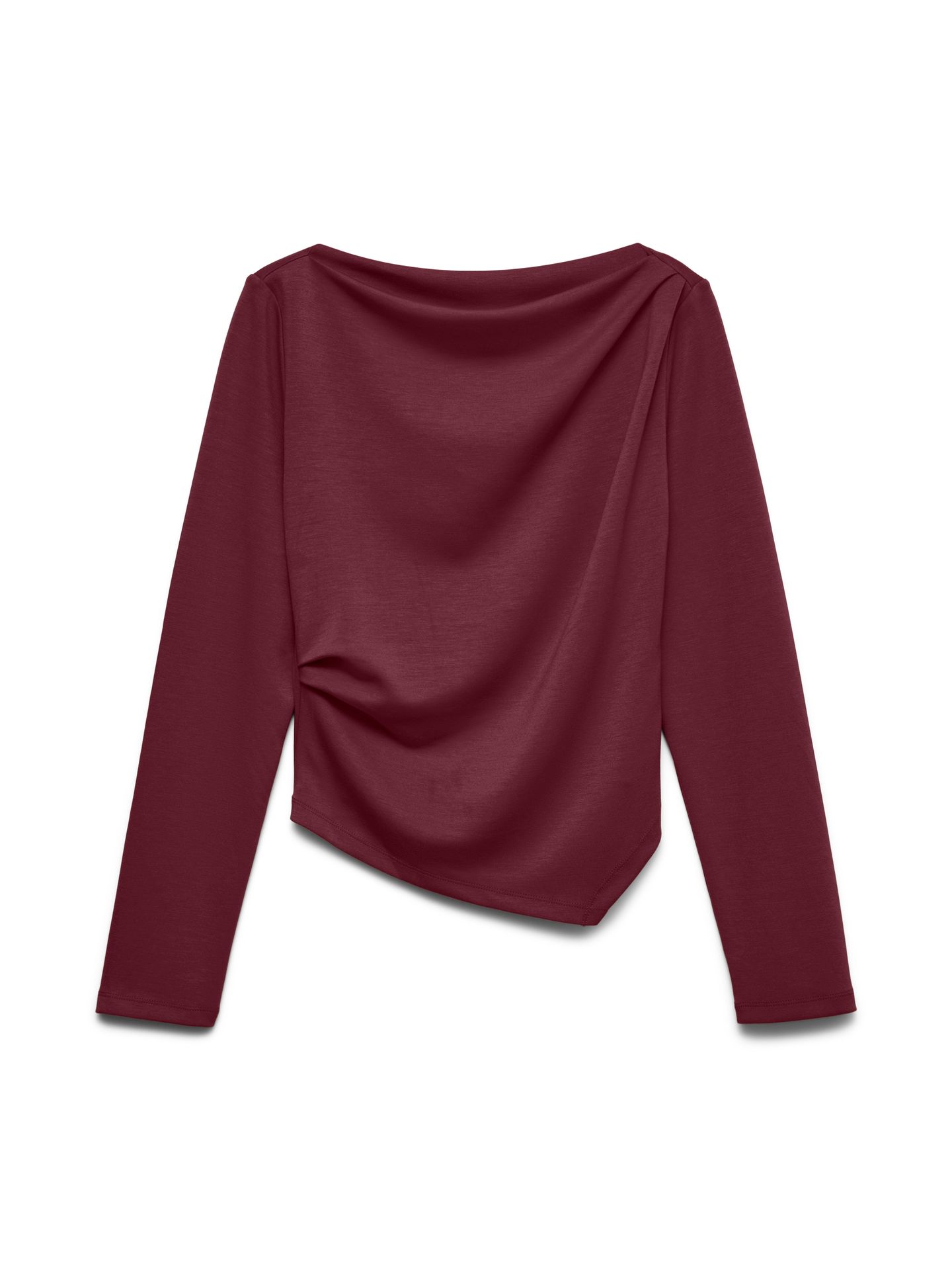 Vero Moda VMMILLE LS BOATNECK SHORT TOP JRS N Windsor Wine 00119600-EKA26011400003638