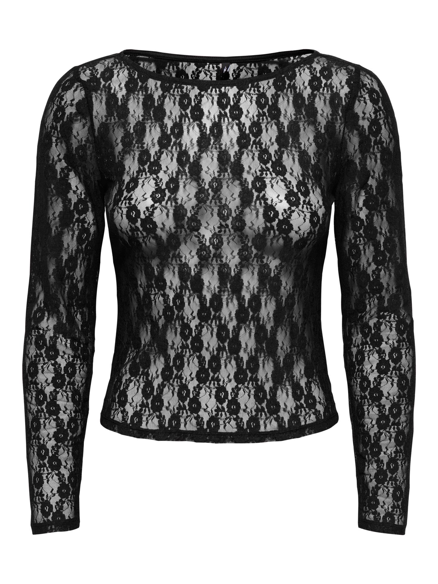 Only ONLNIKITA L/S BOATNECK LACE TOP BOX Black 2900168754044