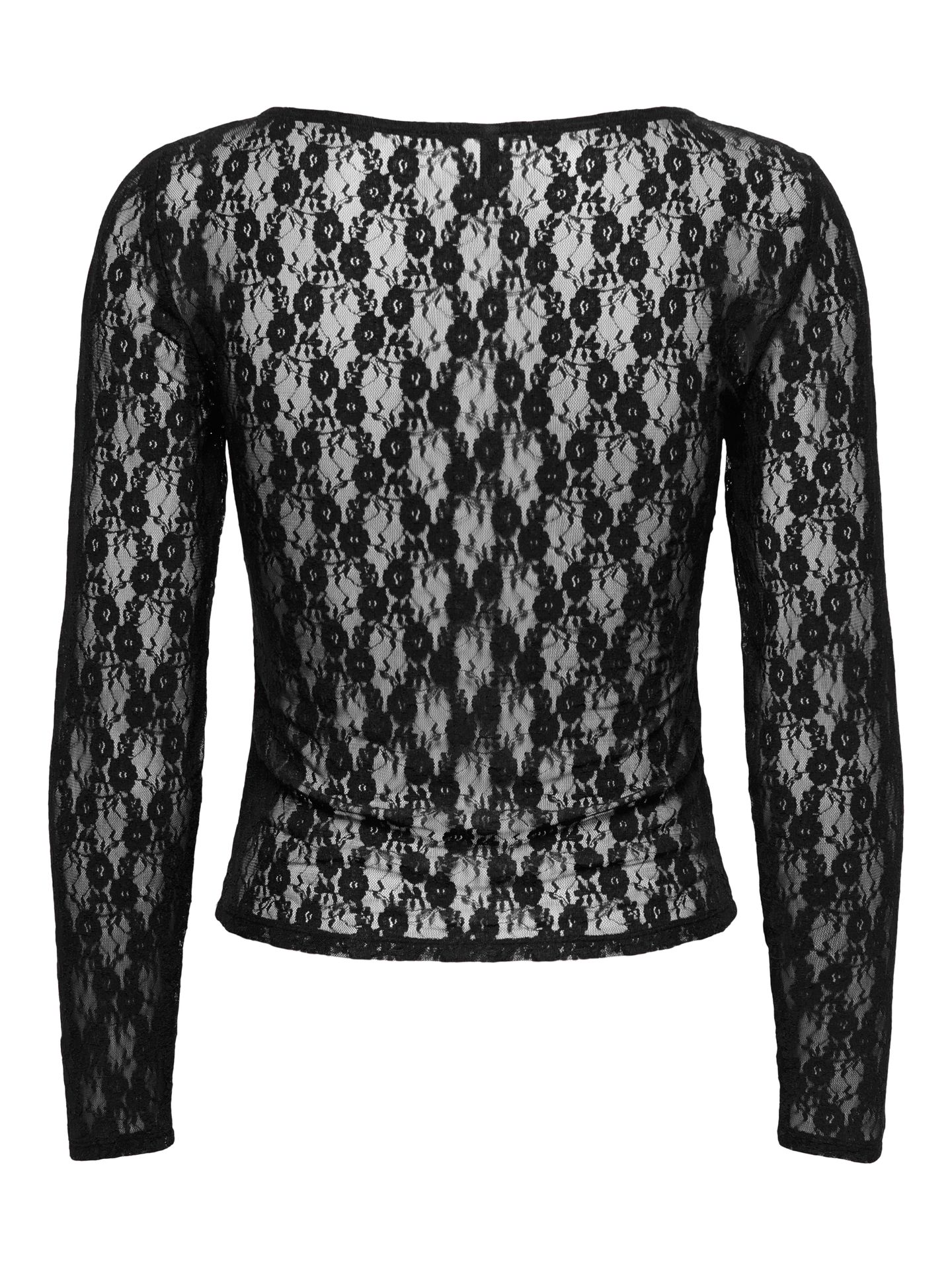 Only ONLNIKITA L/S BOATNECK LACE TOP BOX Black 2900168754044