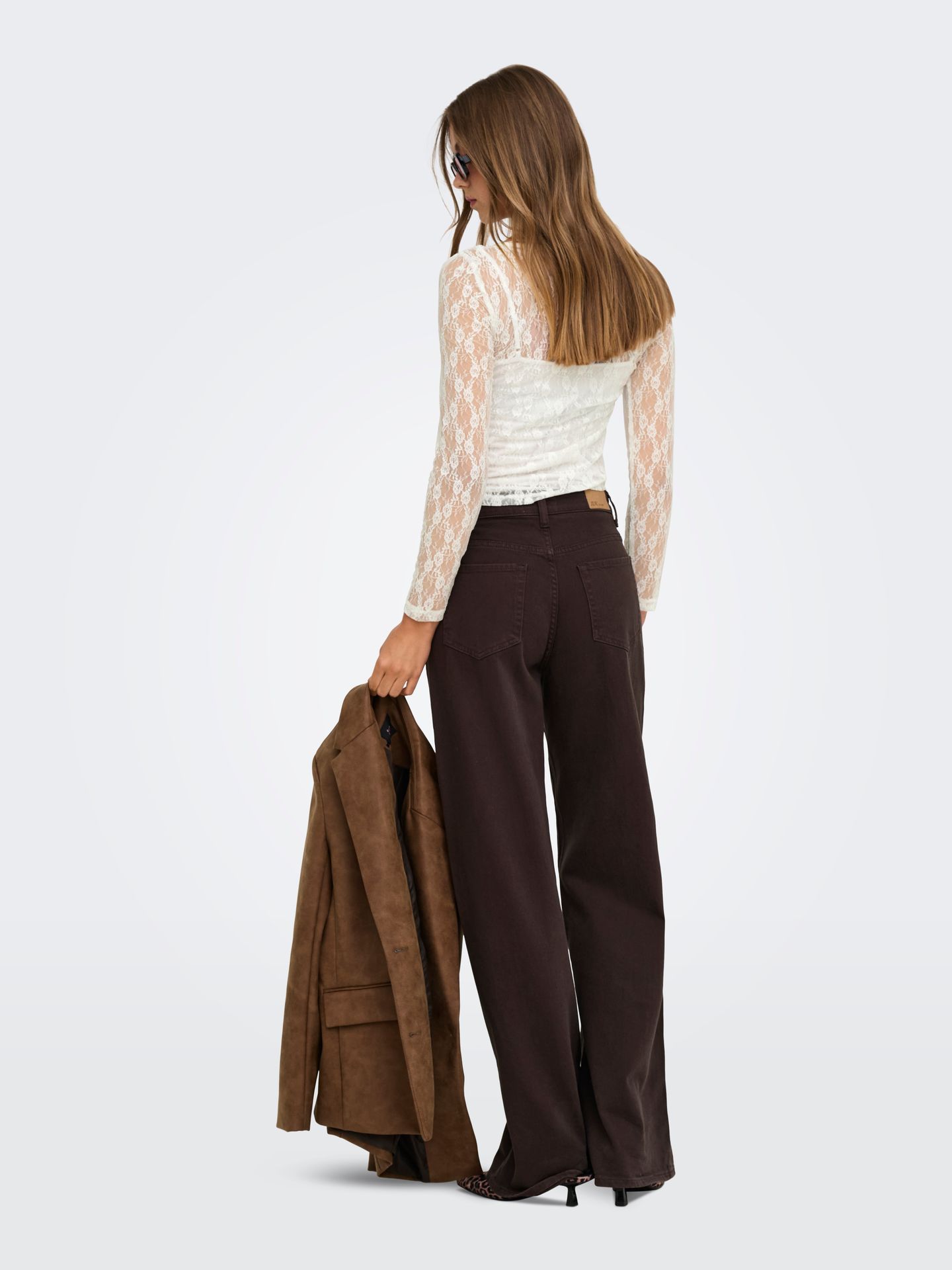 Only ONLNIKITA L/S BOATNECK LACE TOP BOX Cloud Dancer 2900168755010