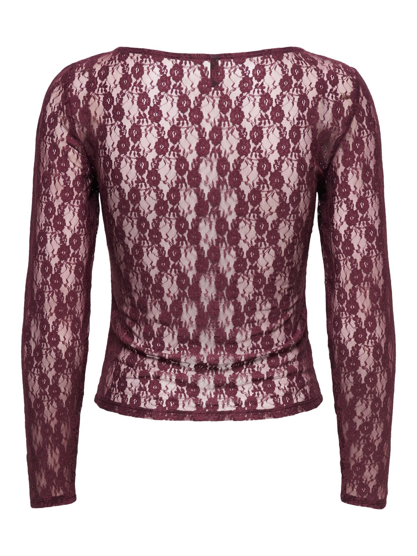 Only ONLNIKITA L/S BOATNECK LACE TOP BOX Decadent Chocolate 2900168753054