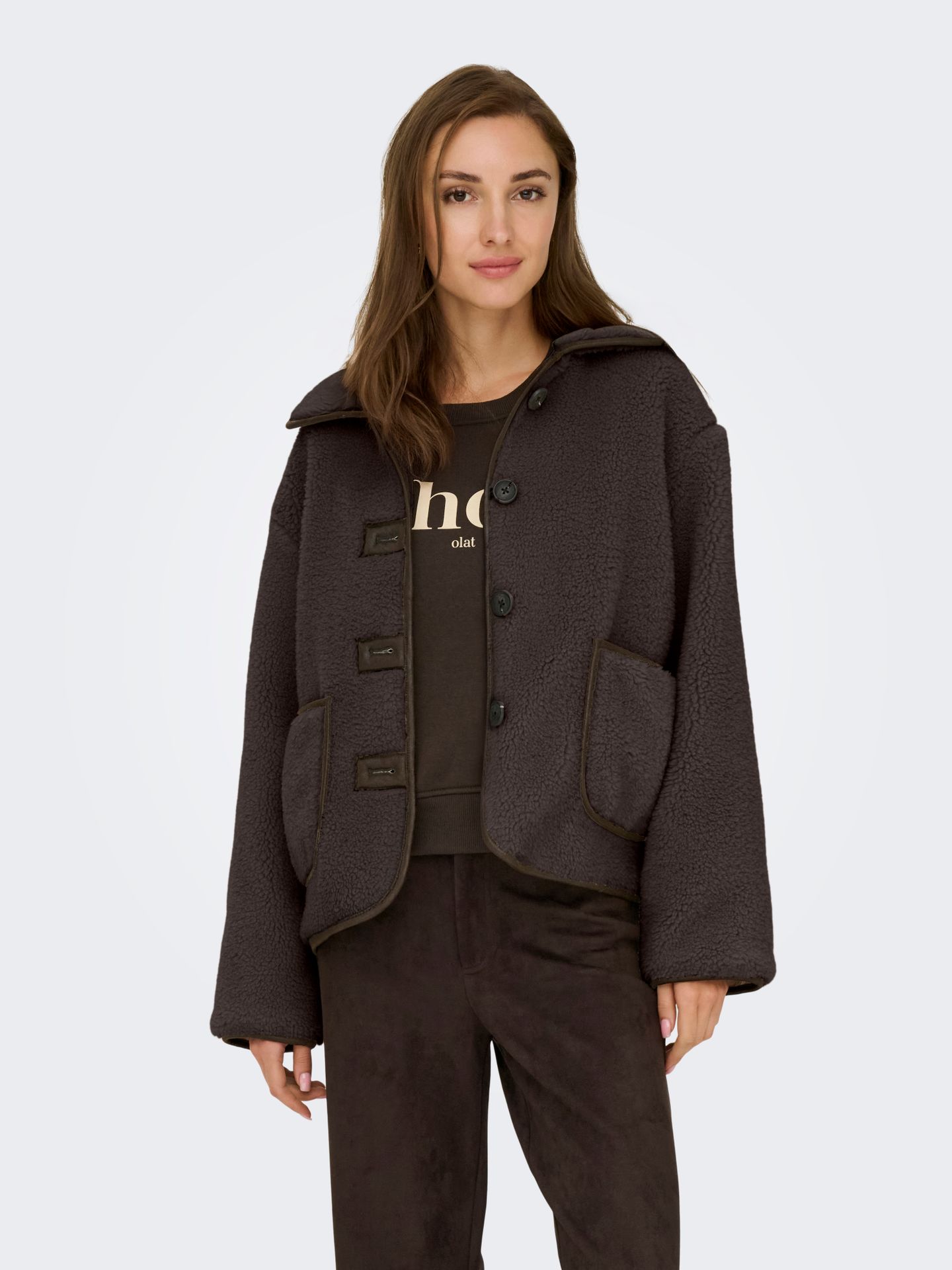 JDY JDYNOELLA TEDDY JACKET OTW NOOS Chocolate Torte 00119606-EKA26011400003114
