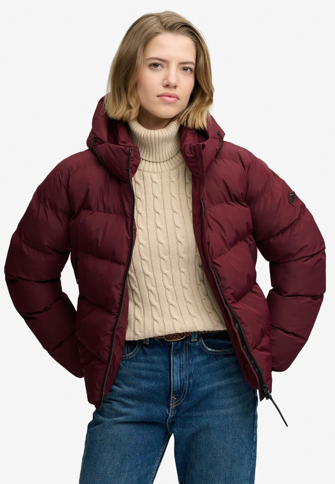 Superdry Hooded Sports Puffer Jacket 1kd Port Red 00119631-EKA26009000000003