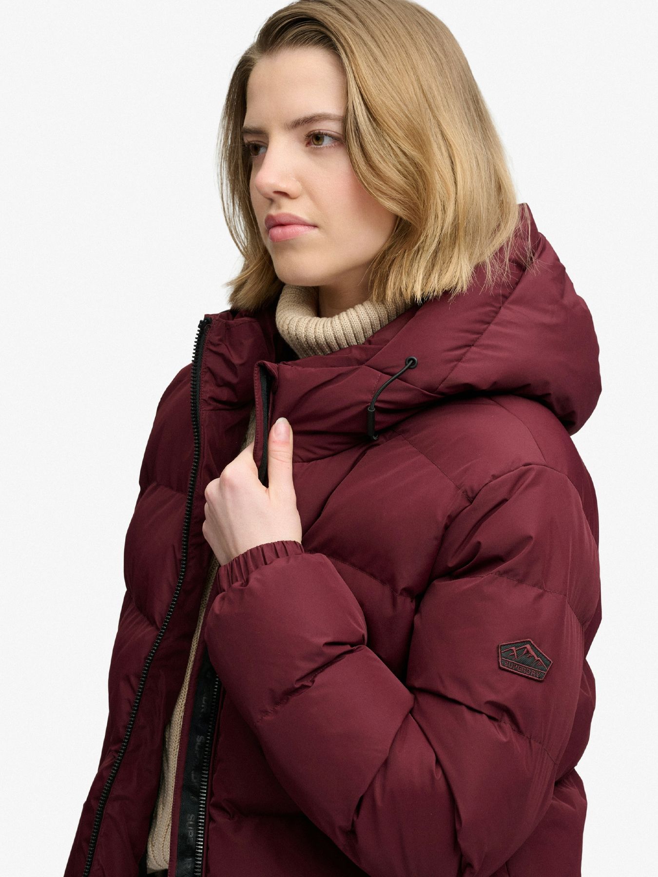 Superdry Hooded Sports Puffer Jacket 1kd Port Red 2900168825041