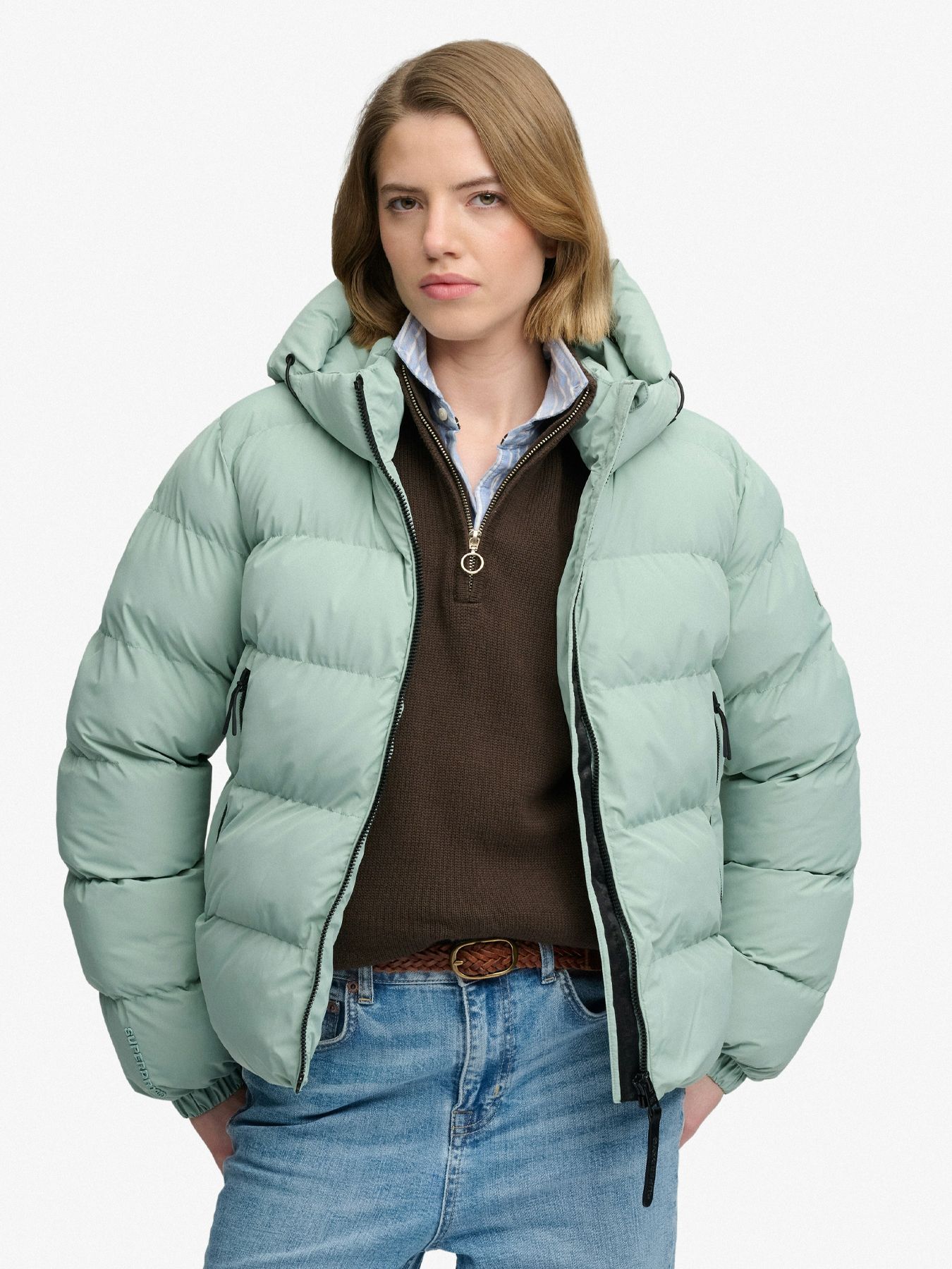Superdry Hooded Sports Puffer Jacket m1k Jadeite Green 2900168826048
