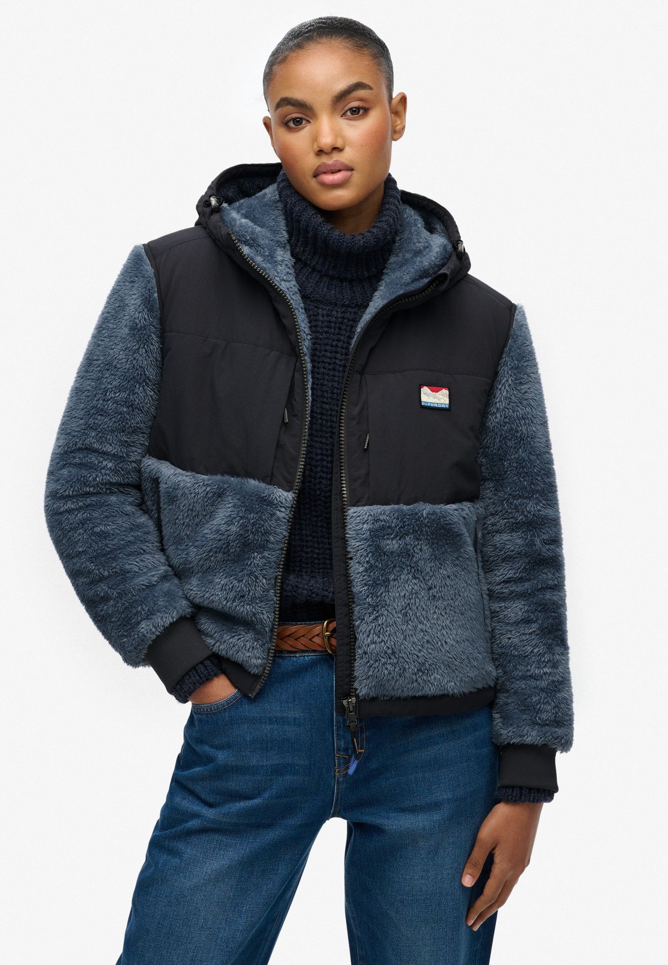 Superdry Super Soft Hybrid Full Zip Jacket pij EBONY 00119632-EKA26009000000006