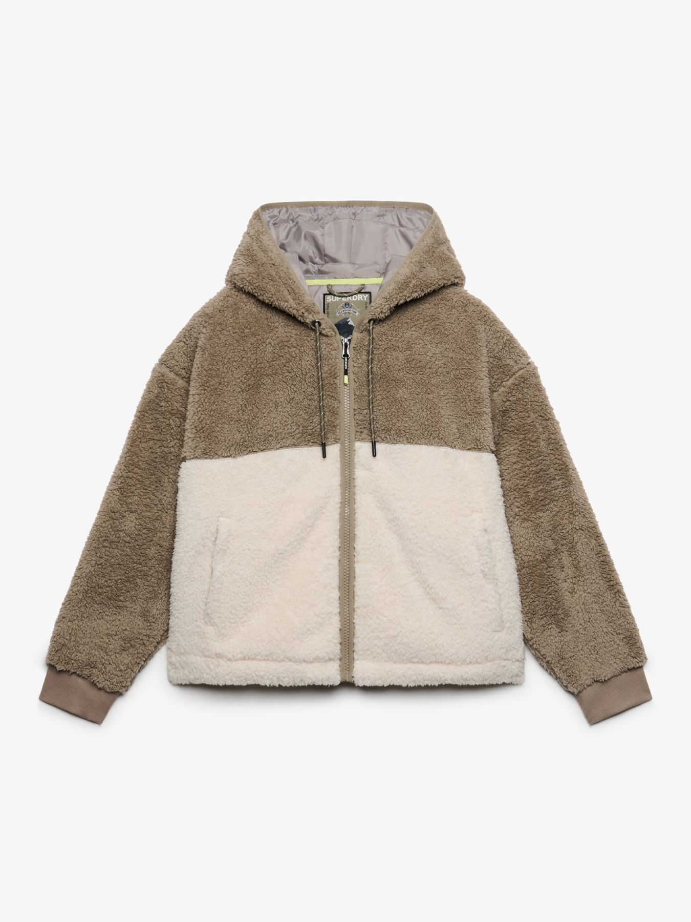 Superdry Super Soft Zip Hoodie m5d Vintage Khaki/Off White 2900168831035