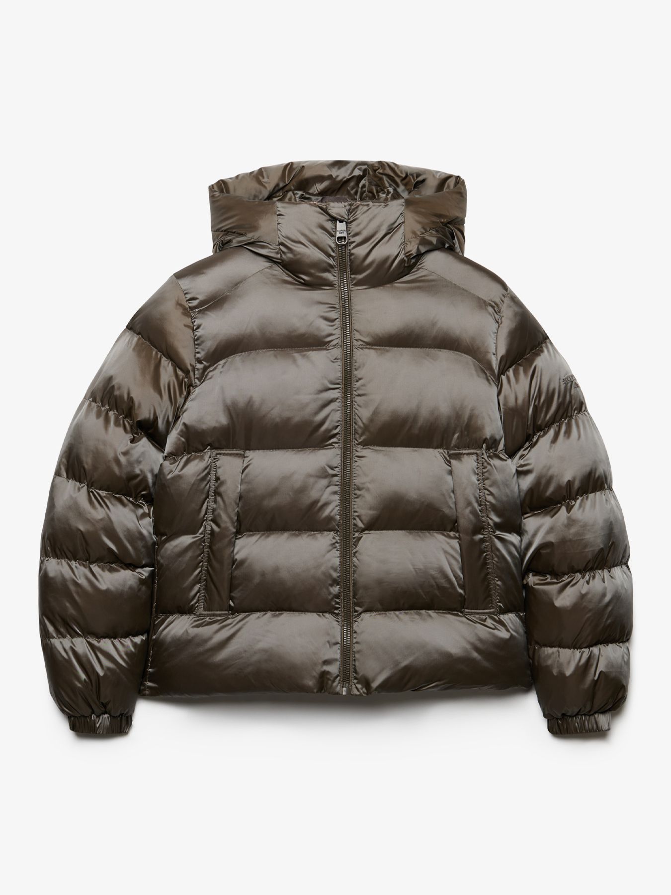 Superdry Hooded Shine Puffer Jacket 2qj Deep Khaki Green 2900168834043