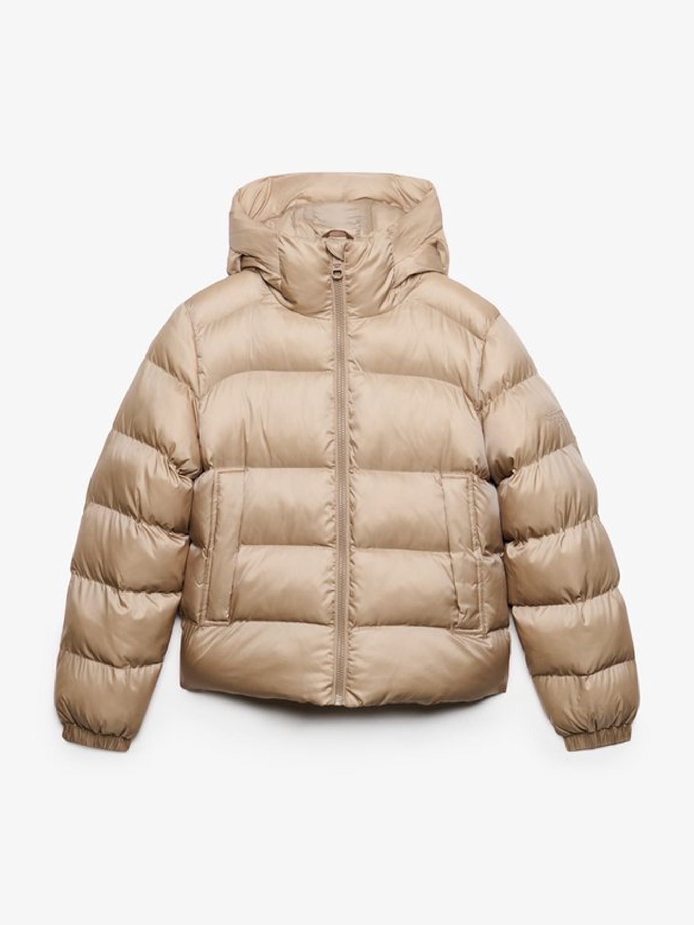 Superdry Hooded Shine Puffer Jacket m1e Mushroom Beige 2900168835033