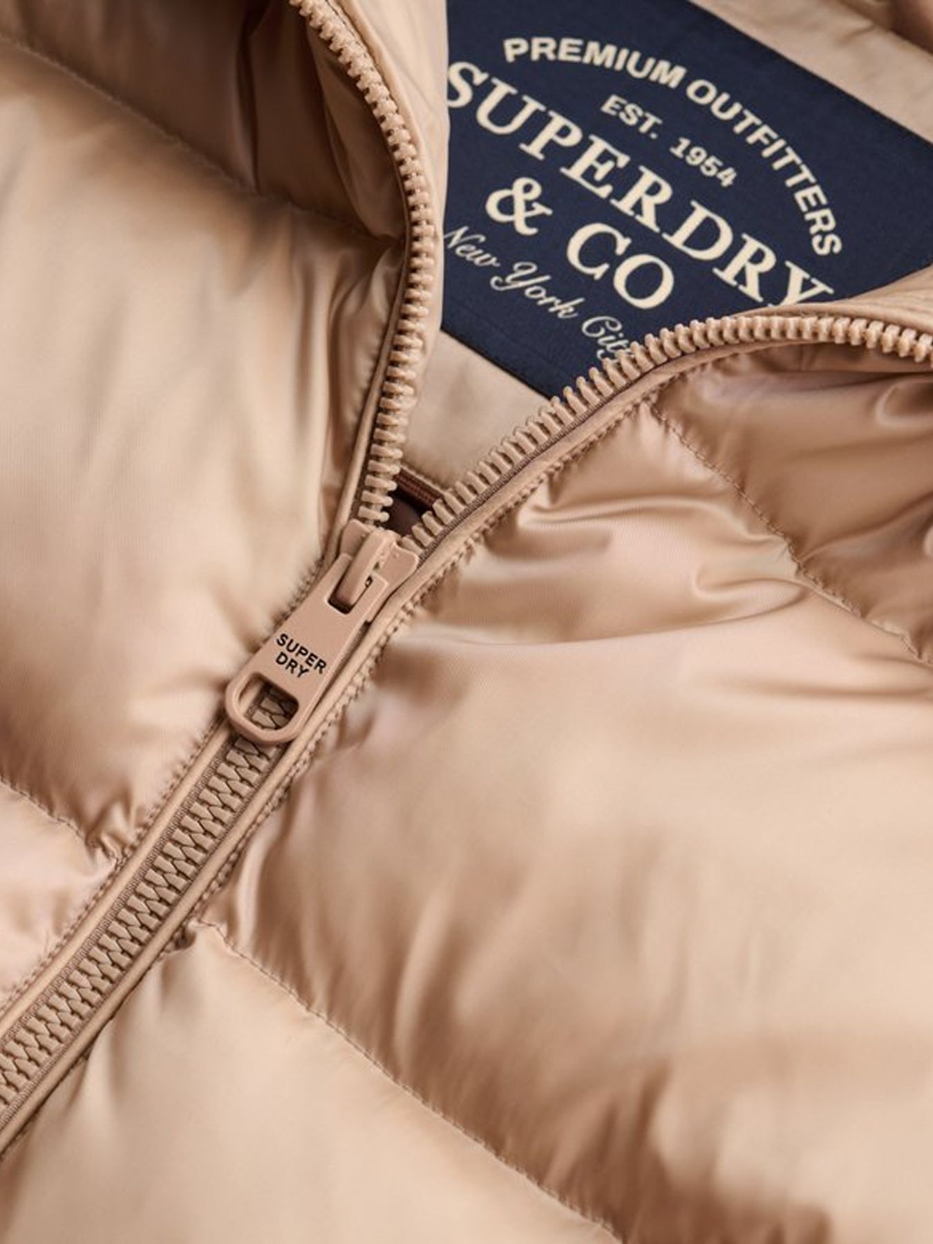 Superdry Hooded Shine Puffer Jacket m1e Mushroom Beige 2900168835033