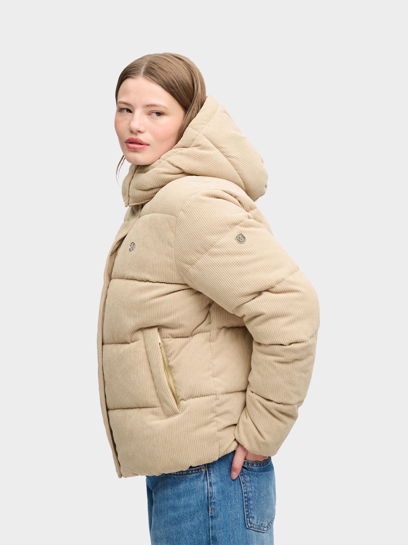 Superdry Premium Hooded Cord Puffer Jacket g5r Incense Brown 2900168836061