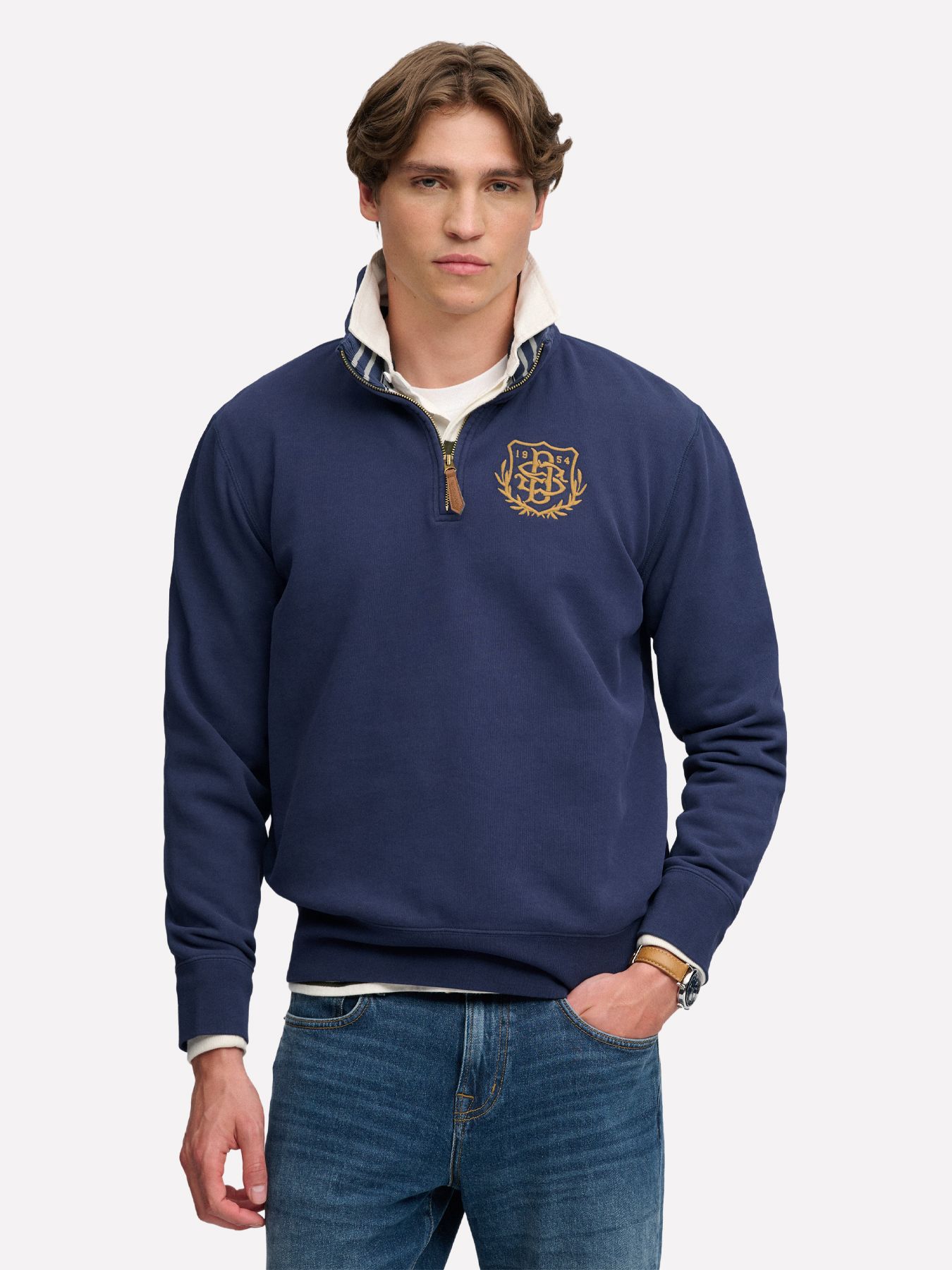 Superdry Gothic Varsity Half Zip adq RICH NAVY 00119641-EKA26009000000025