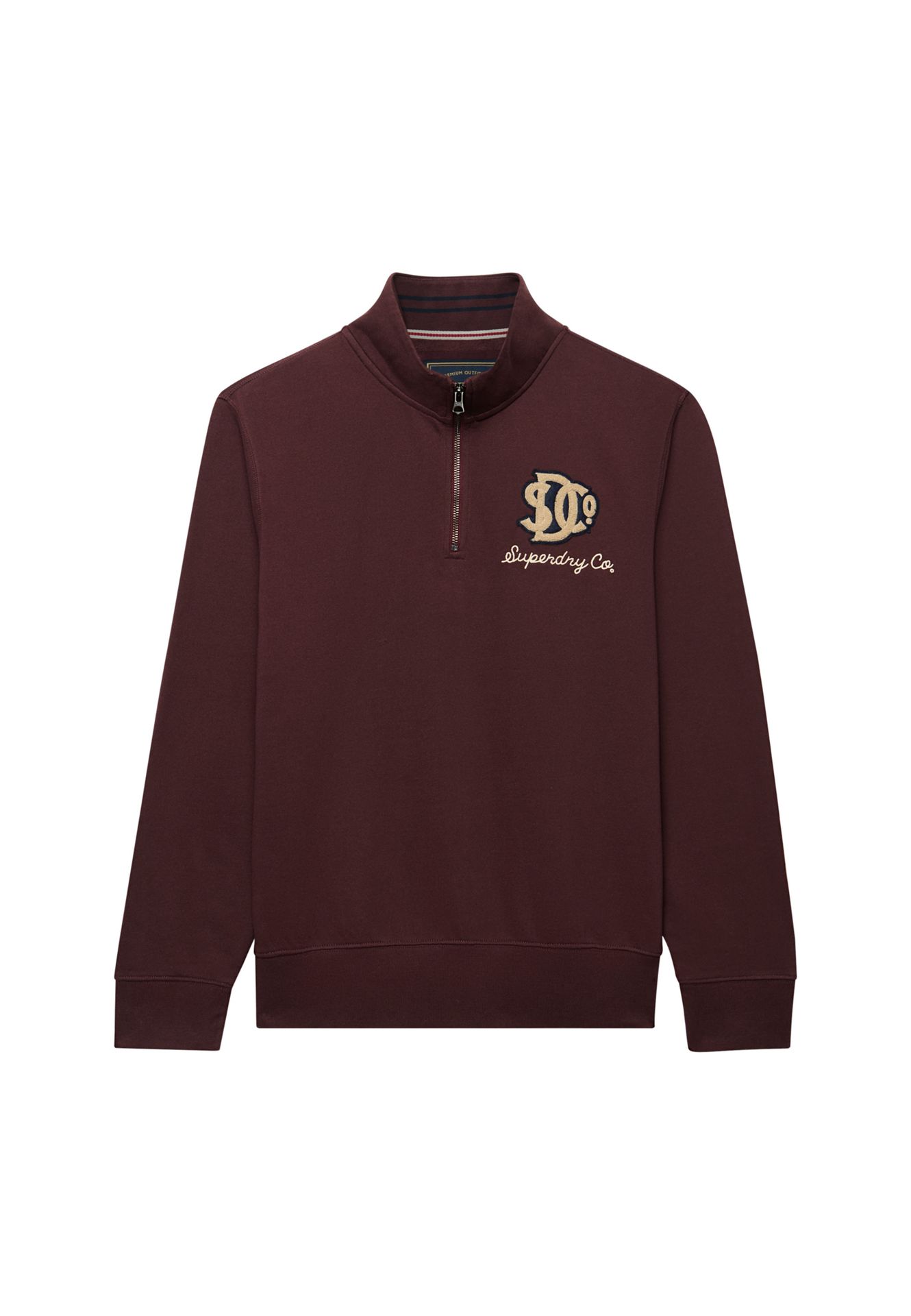 Superdry Vintage Athletic Half Zip Sweatshirt m3y Dark Oxblood 2900168846046