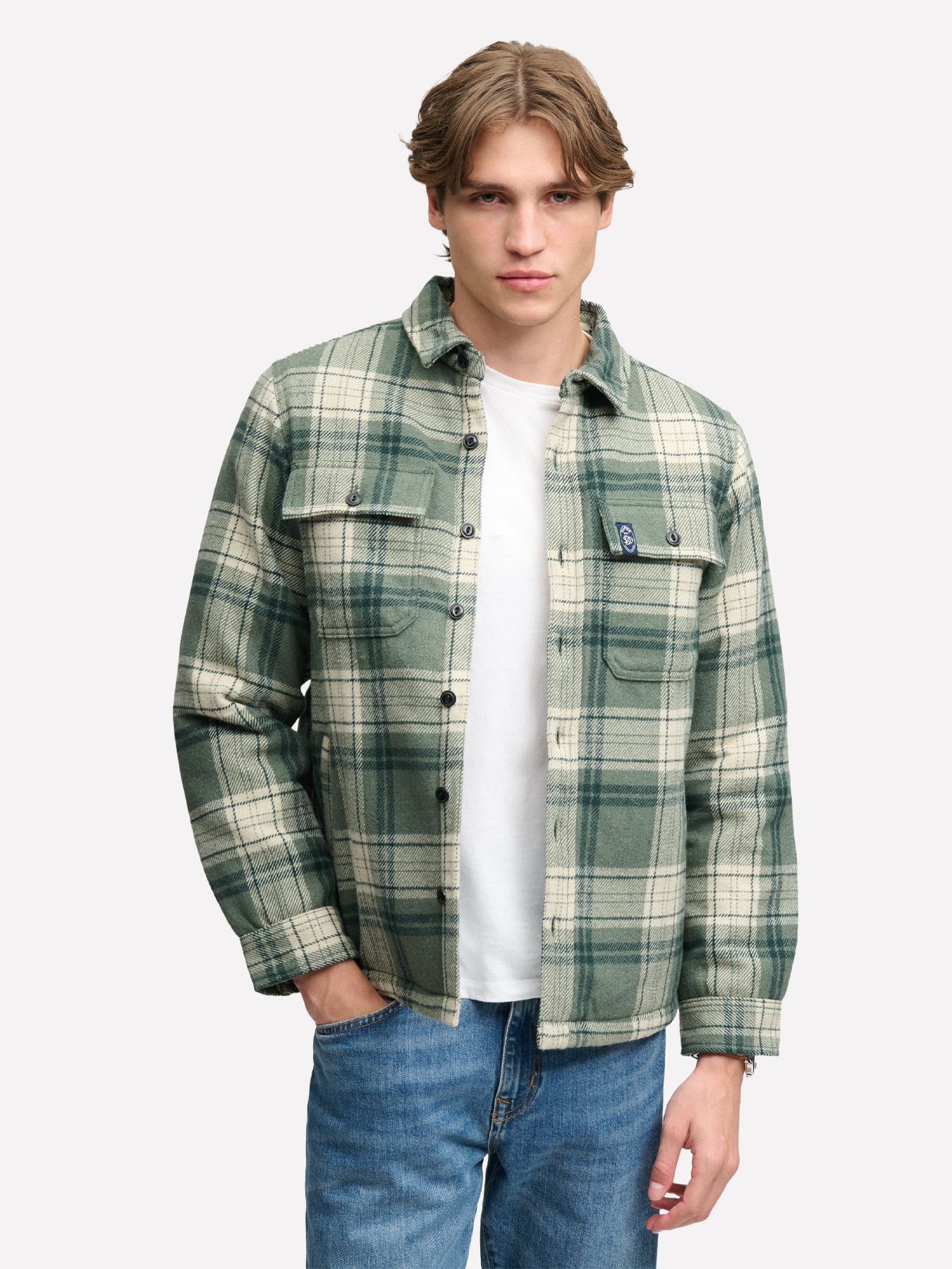 Superdry Borg Lined Miller Overshirt gyc GREY/CHOC 00119645-EKA26009000000029