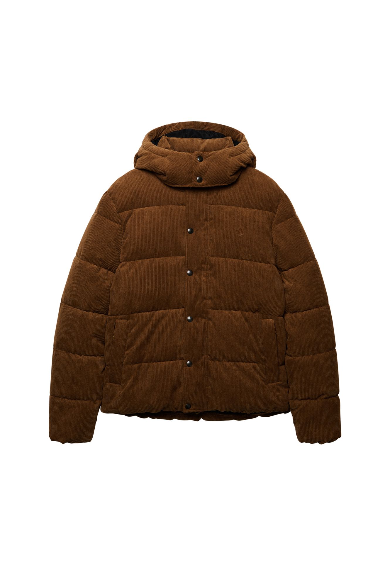 Superdry Premium Hooded Cord Puffer Jacket 1lb Dark Tobacco Brown 2900168851040