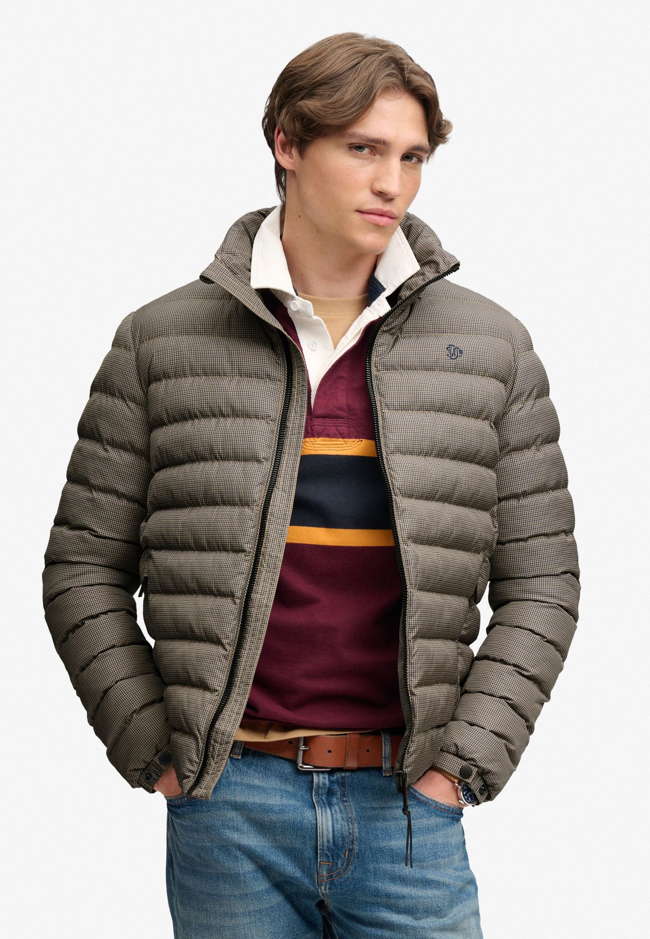 Superdry Fuji Estate Padded Jacket m7q Brown Heritage Check 00119647-EKA26009000000033