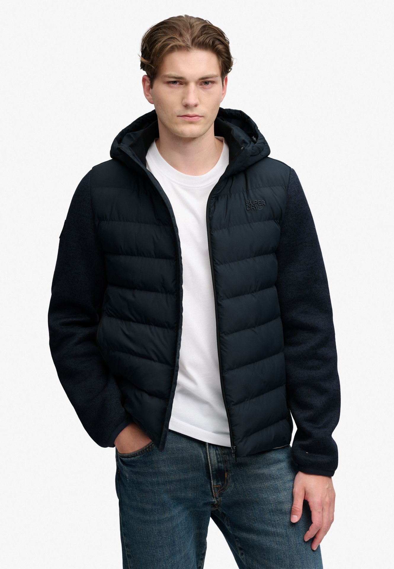 Superdry Hooded Storm Knit Hybrid Jacket 98t ECLIPSE NAVY 00119648-EKA26009000000034