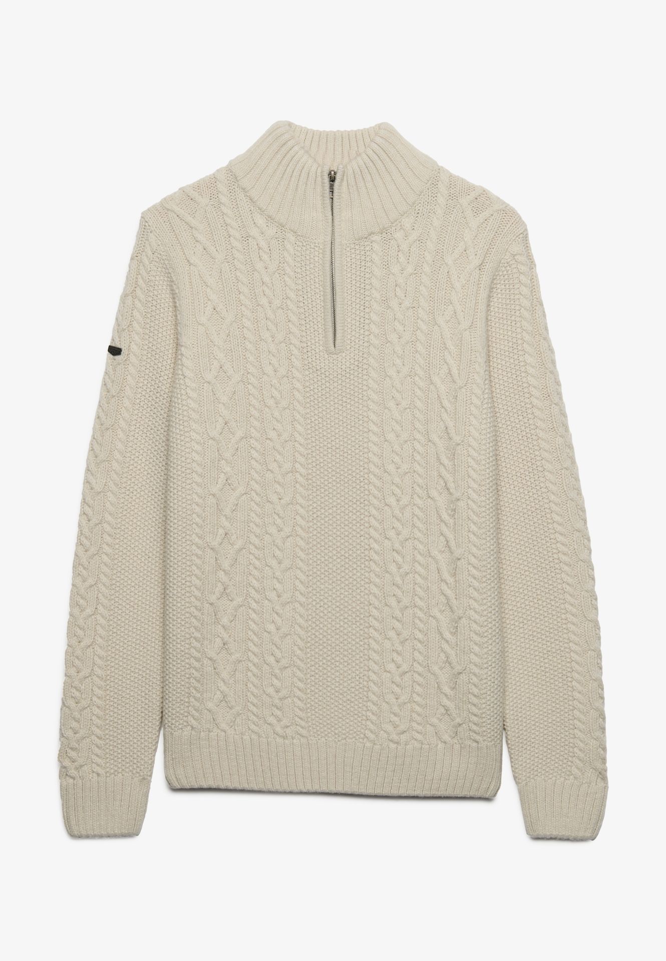 Superdry Jacob Cable Half Zip Knit 39e ECRU 2900168858070