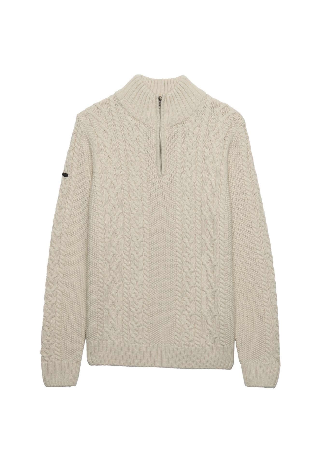 Superdry Jacob Cable Half Zip Knit 39e ECRU 2900168858070