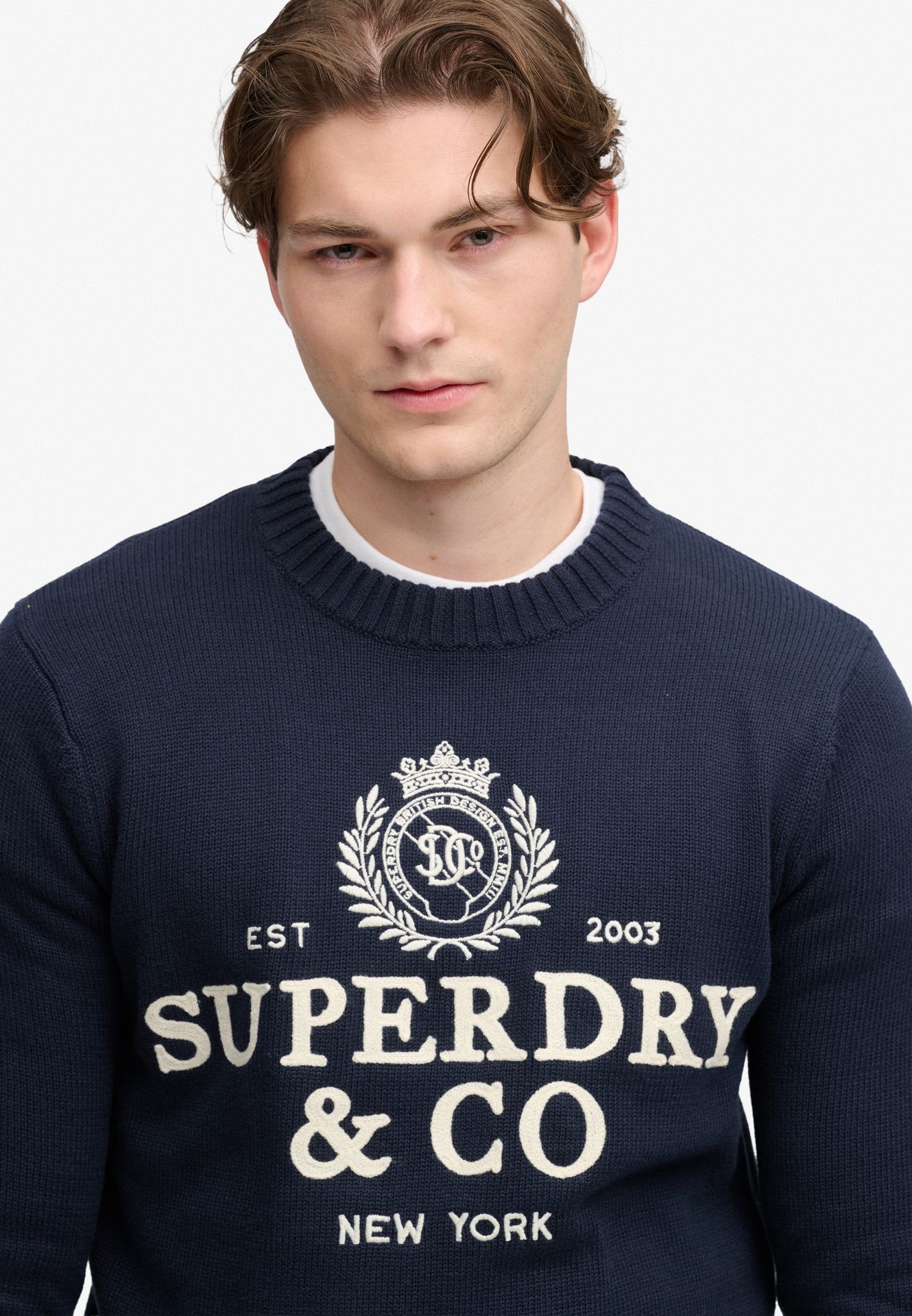Superdry Applique Graphic Jumper qng Eclipse Navy/Off White 2900168862046
