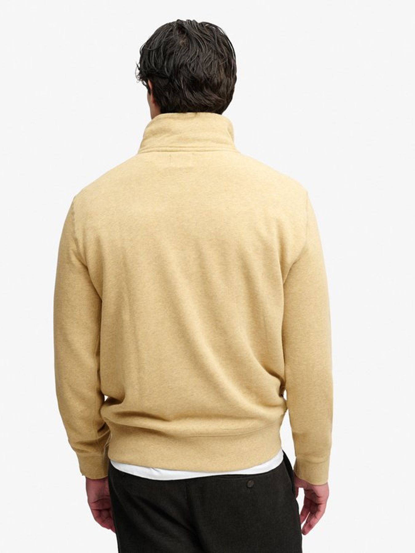 Superdry Essential Serif Logo Half Zip Sweatshirt 1wy Pumice Stone Beige Marl 2900168863043