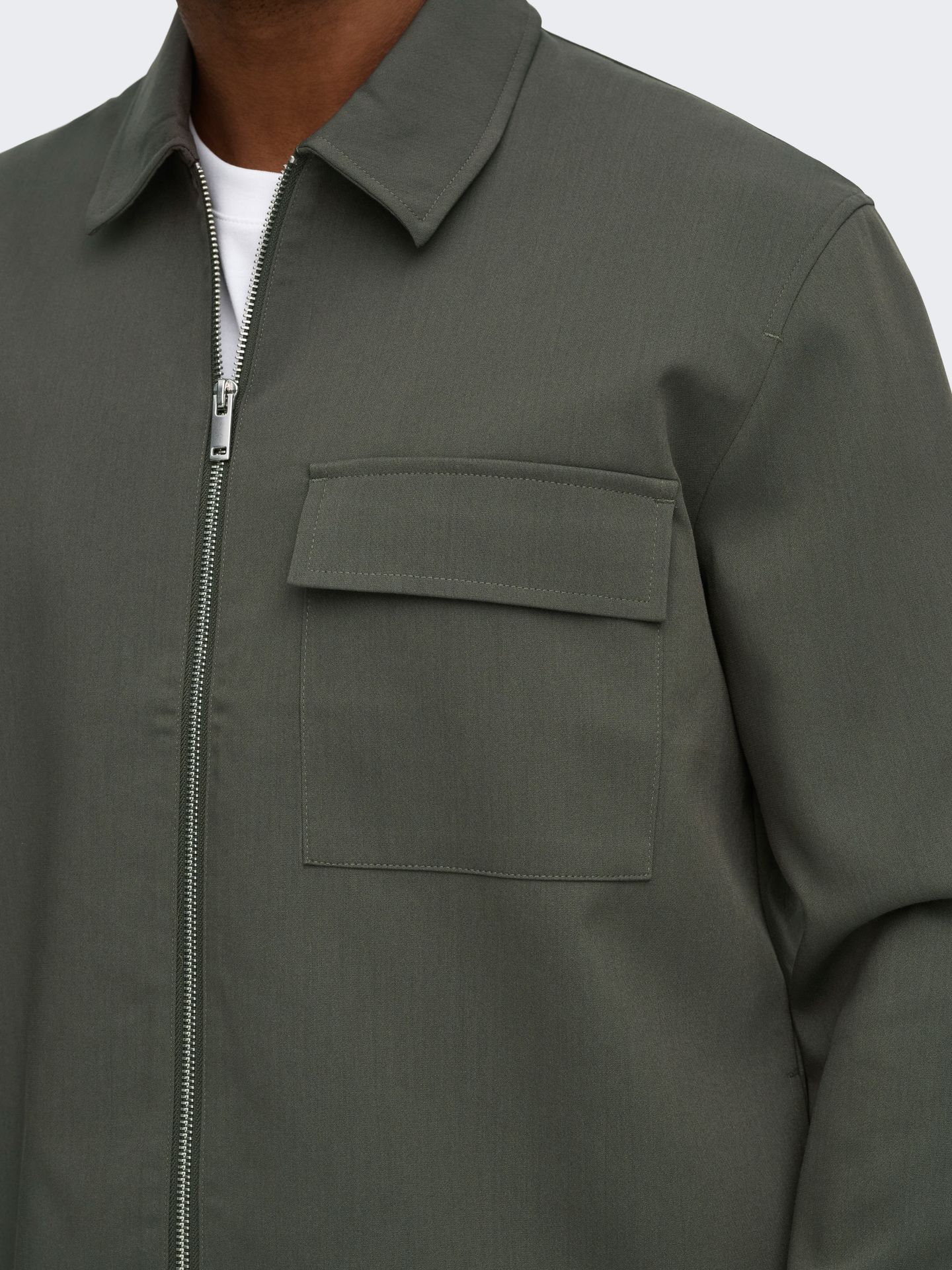 Only & Sons ONSWILL REG 0292 ZIP OVERSHIRT FRML Beluga 2900168870010