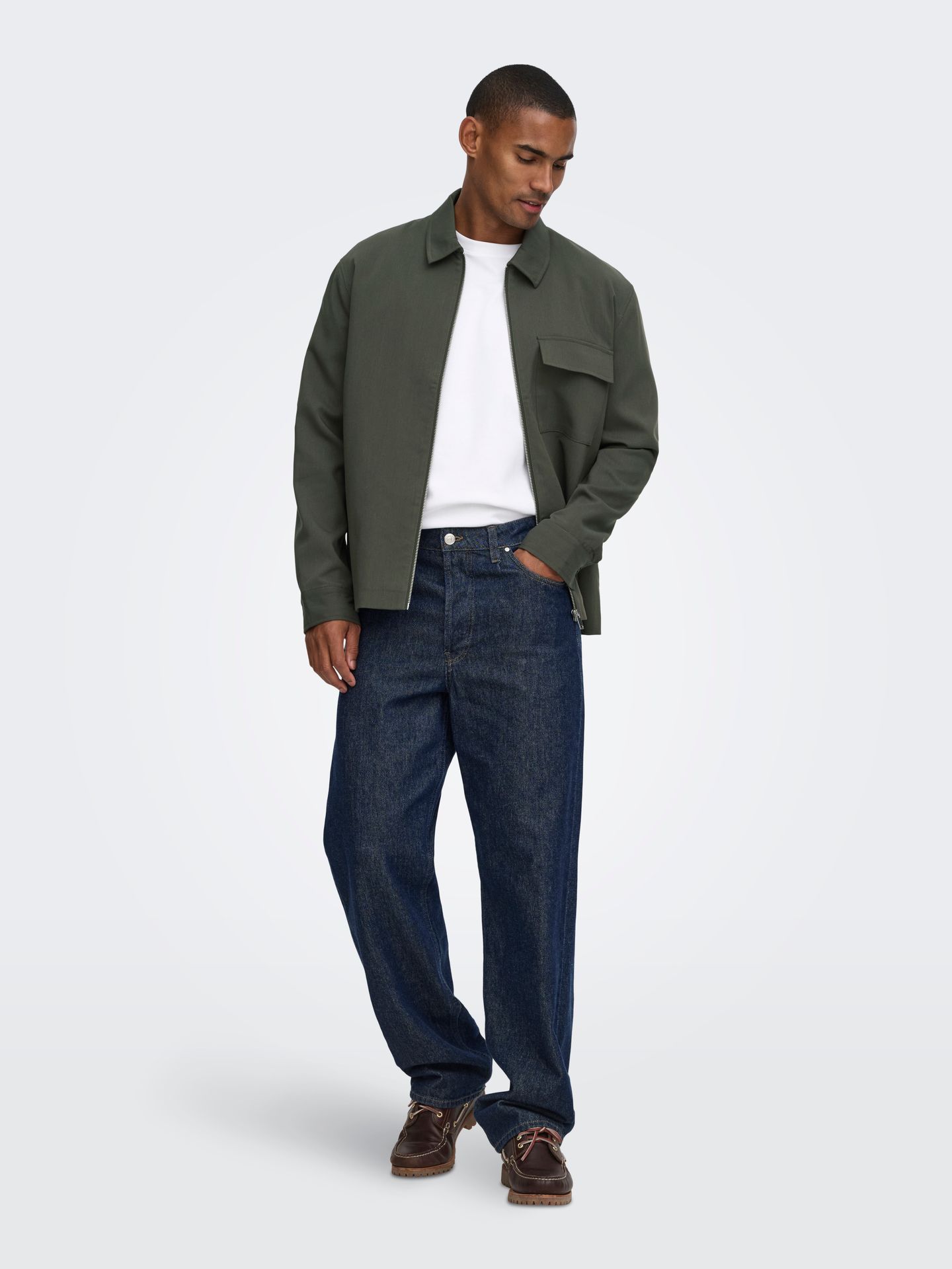 Only & Sons ONSWILL REG 0292 ZIP OVERSHIRT FRML Beluga 2900168870010