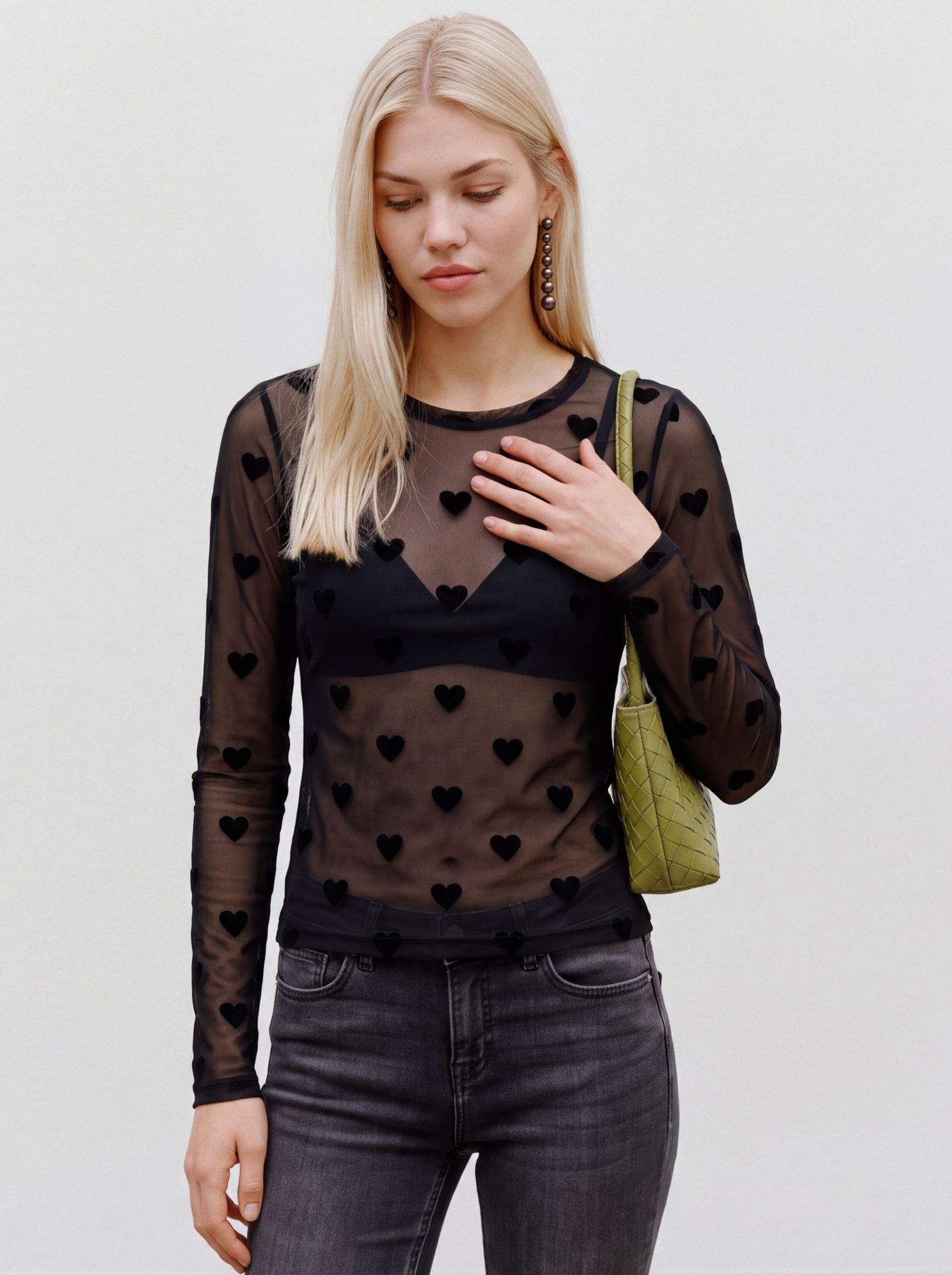 Vero Moda VMLOVA LS MESH TOP JRS NOOS Black/Nora 00119657-EKA26011400001203