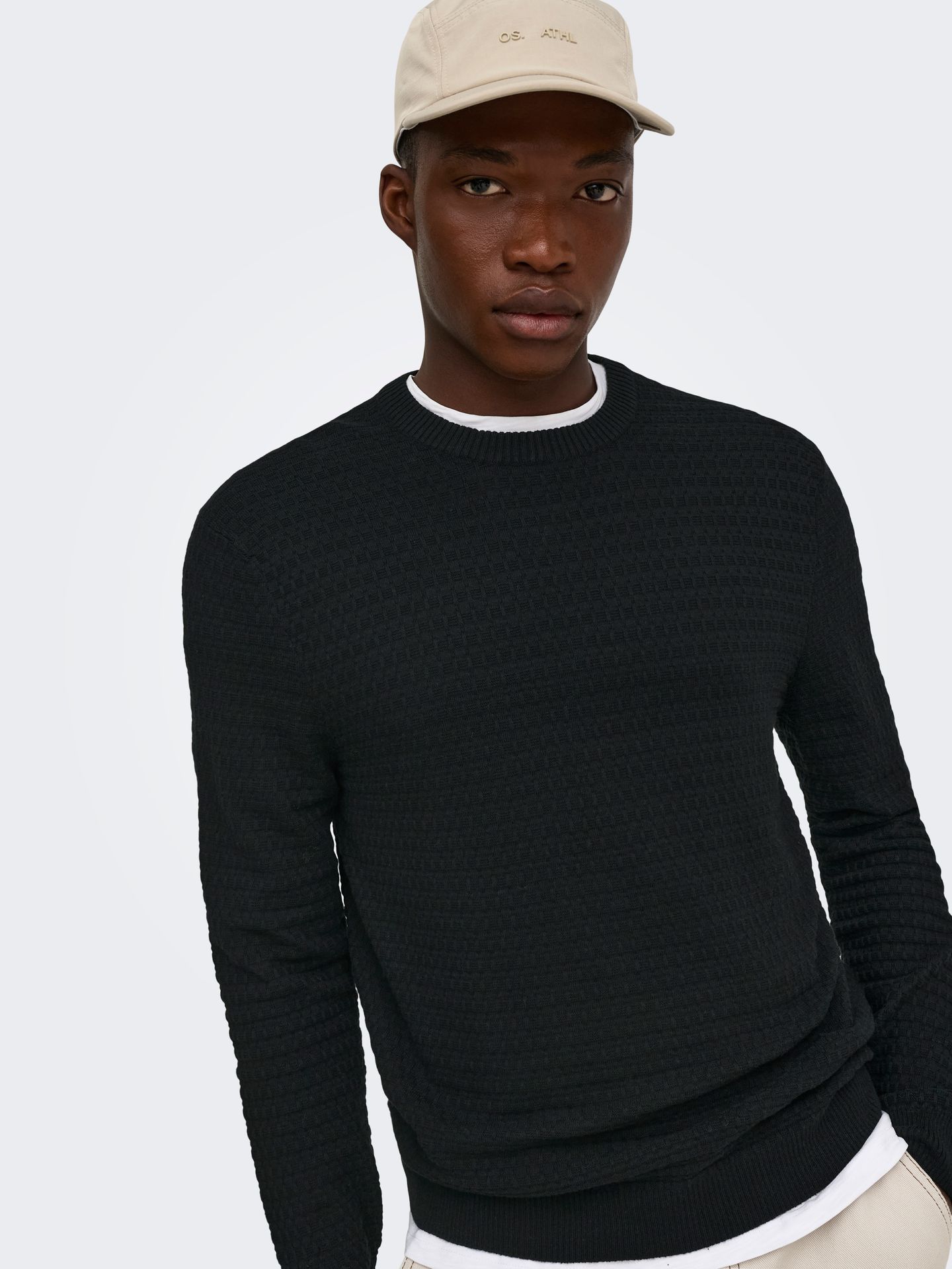 Only & Sons ONSLOUI LS STRUCTURE CREW REG NOOS Black/BLACK 2900168878047