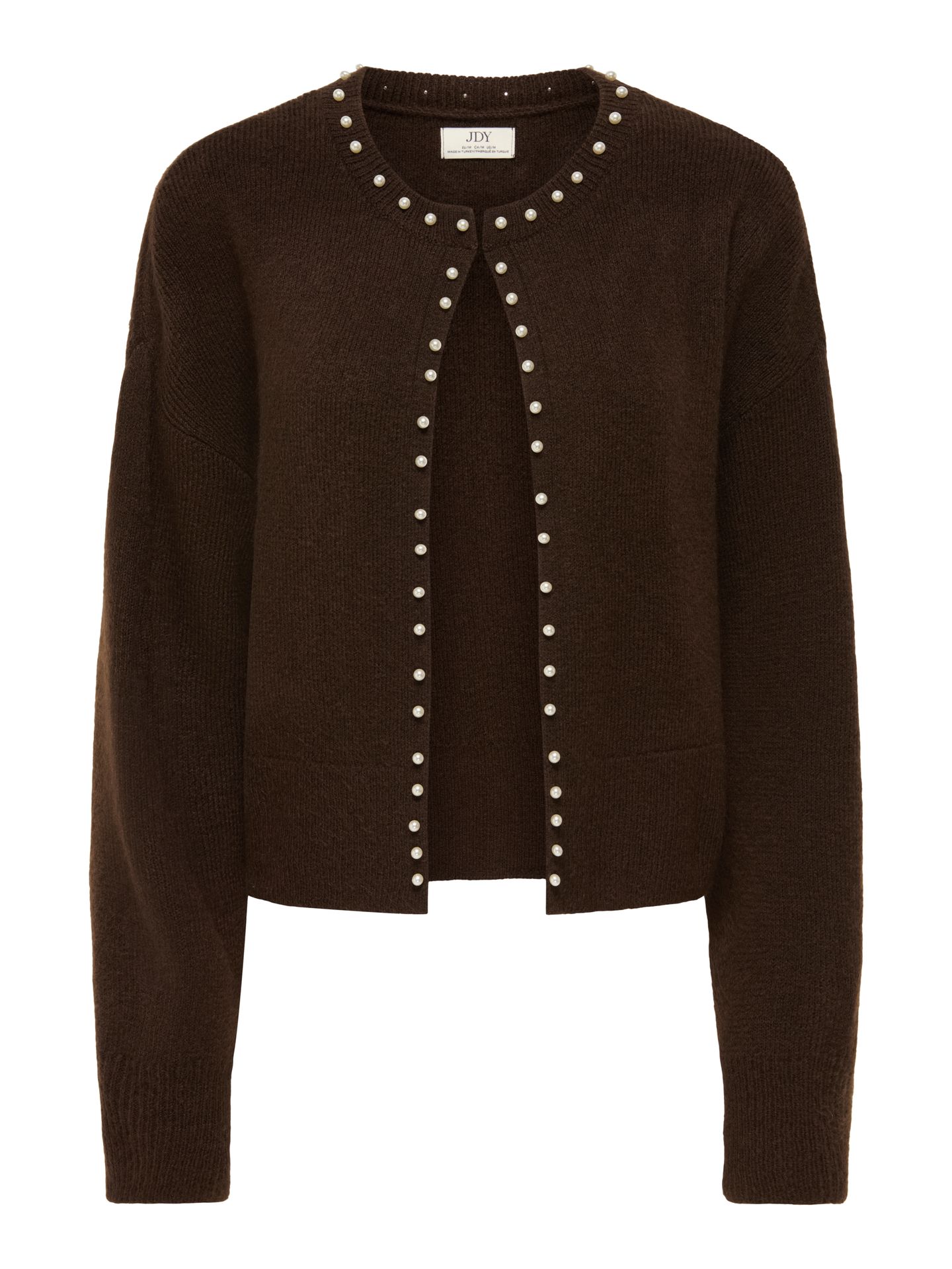 JDY JDYEMMALI L/S ONEBUTTON PEARL CARDI Coffee Bean/Los Angeles - Californi 00119661-EKA26011400003596