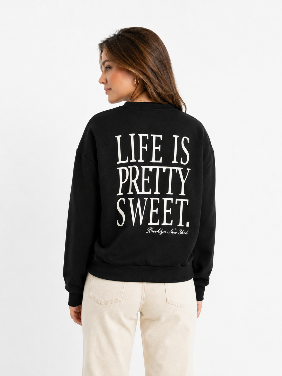 Only JDYNANNA LIFE L/S TEXT SWEAT JRS DI Black/Liatris glitter 00119668-EKA26011400000203